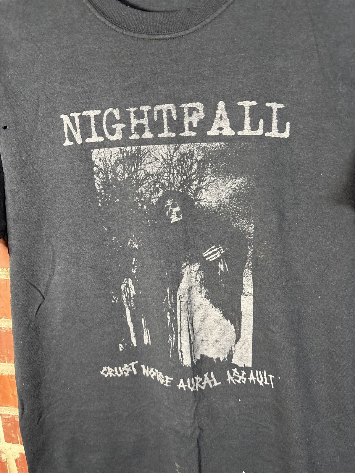 Jerzees Vintage Nightfall Band Shirt Crust Noise Aural Assault Sz M Size US M / EU 48-50 / 2 - 2 Thumbnail