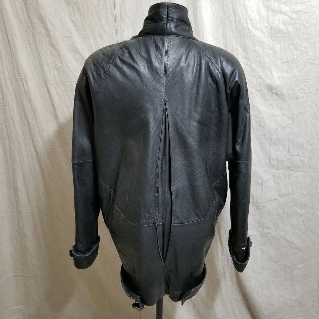 Vintage Verducci buttoned neck long leather jacket sz M 226 Size M / US 6-8 / IT 42-44 - 2 Thumbnail