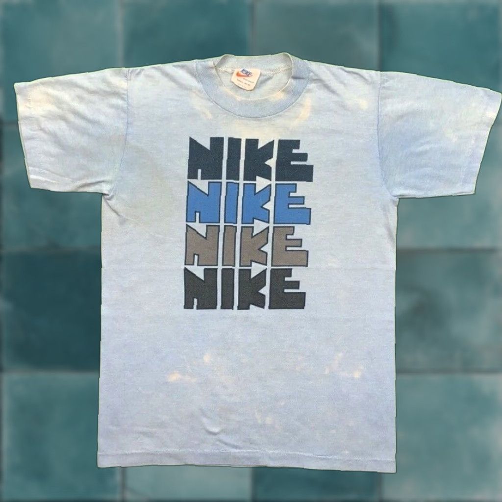 Vintage Nike T-Shirt Men S Blue USA Graphic Tee 70s 80s 90s Sportswear