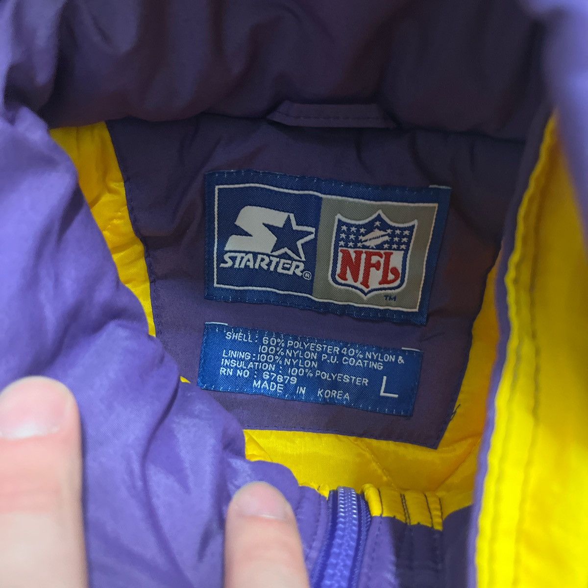NFL × Starter × Vintage Vintage 90s Minnesota Vikings Starter Jacket full zip Size US L / EU 52-54 / 3 - 3 Thumbnail