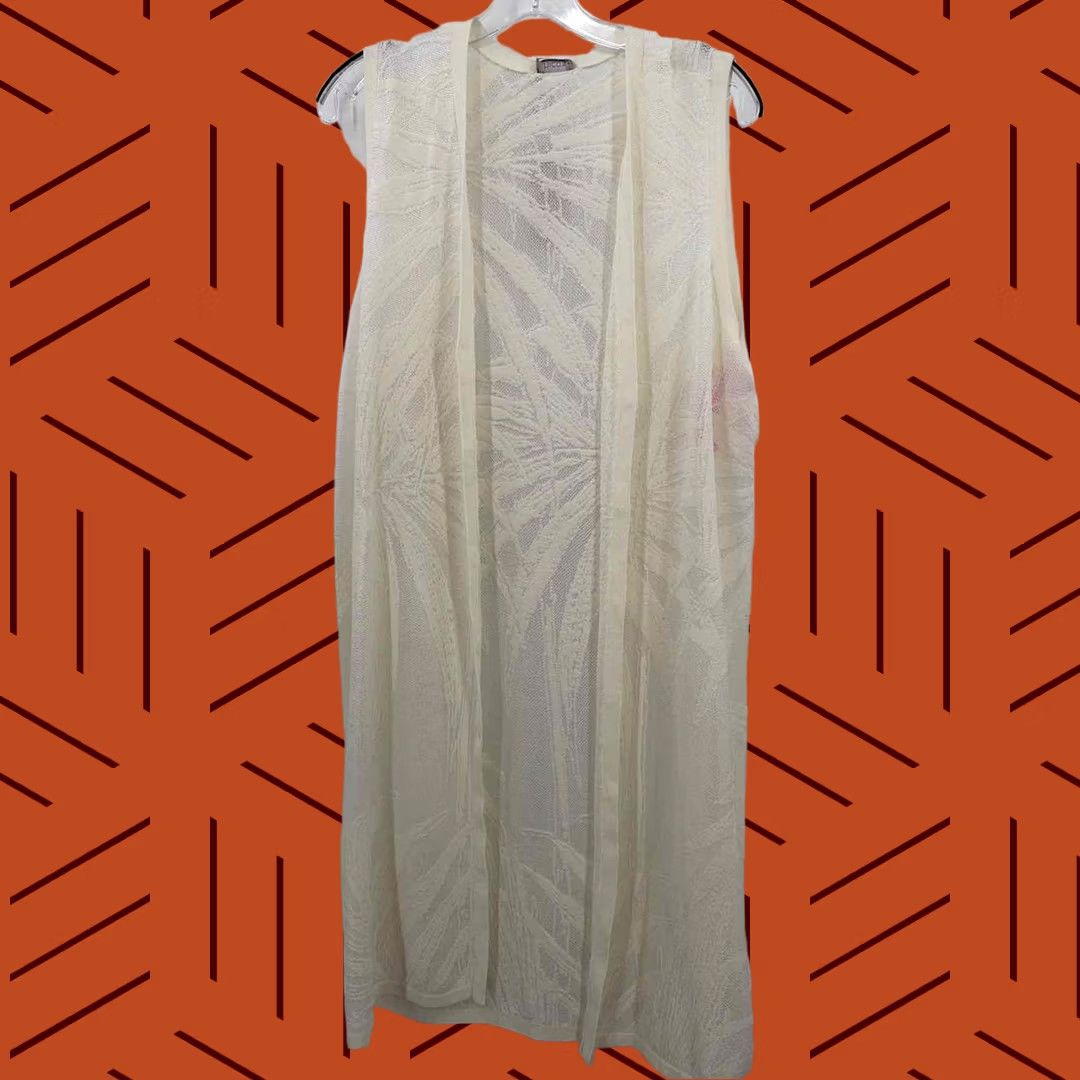 Vintage Chico's Vest White 2/Large Duster Regular XS? Size XS / US 0-2 / IT 36-38 - 1 Thumbnail