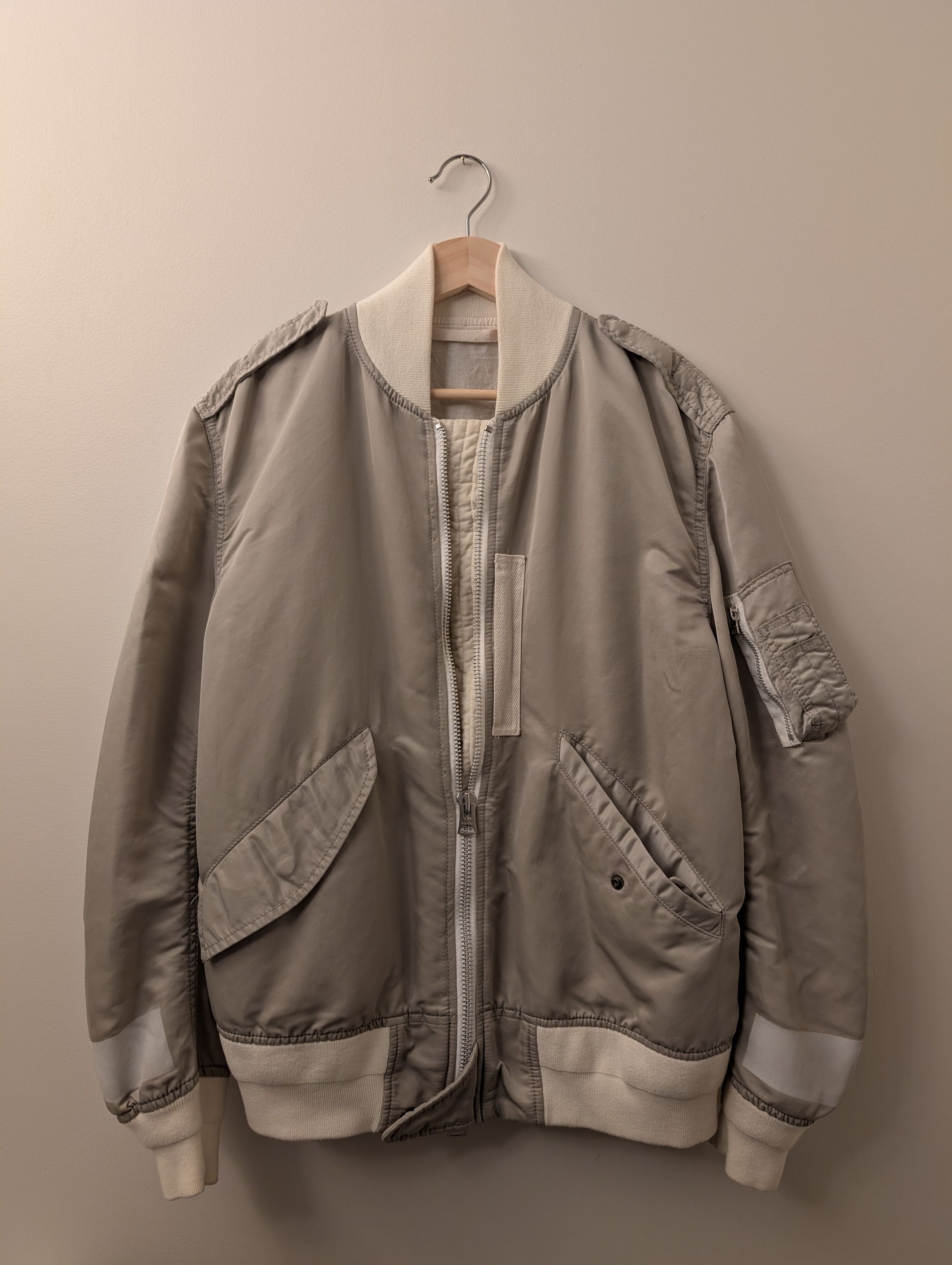 Sacai Sacai 18SS Grey Nylon Bomber Jacket Size US M / EU 48-50 / 2 - 3 Thumbnail