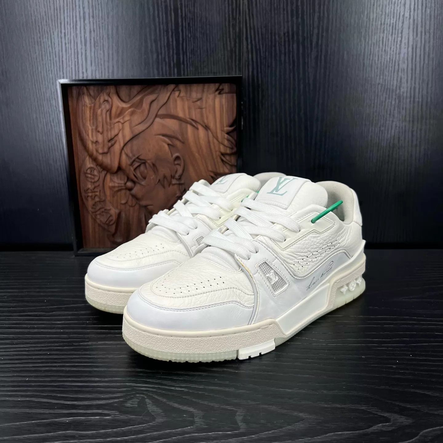 Louis Vuitton LV Trainer White Cement 37.5 Near Mint Original Box Size US 7 / IT 37 - 1 Thumbnail