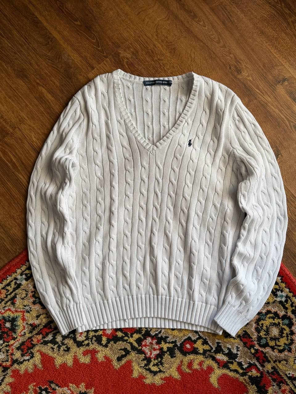 Polo Ralph Lauren Polo Ralph Lauren Women's Sweater V-Neck Y2K Size US L / EU 52-54 / 3 - 3 Thumbnail