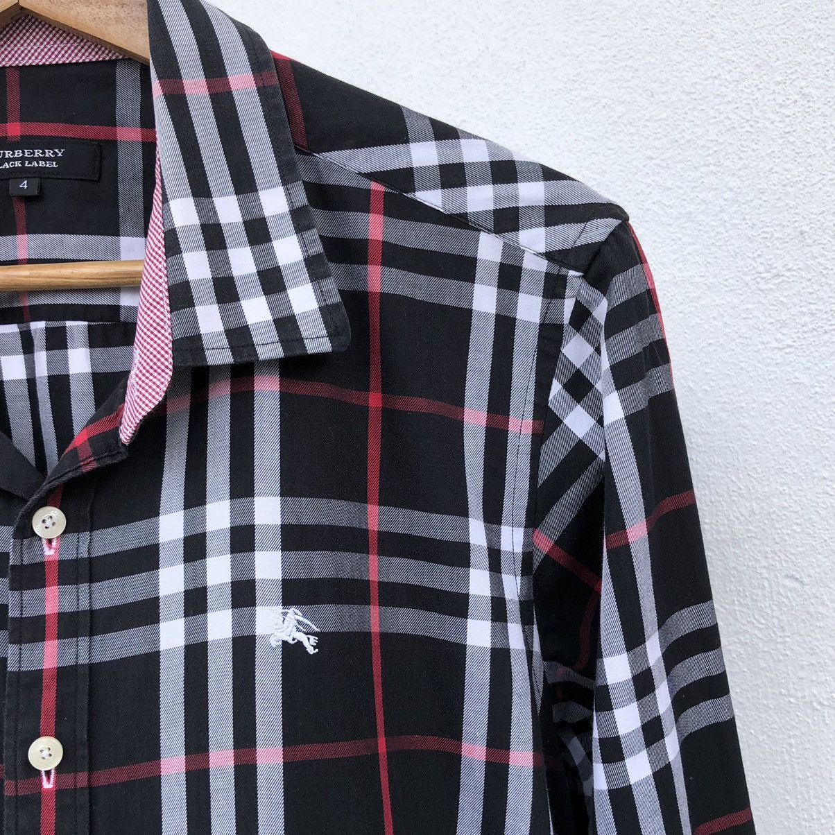 Burberry Authentic Burberry Black Label Checked Long Sleeve Shirt Size US M / EU 48-50 / 2 - 4 Thumbnail