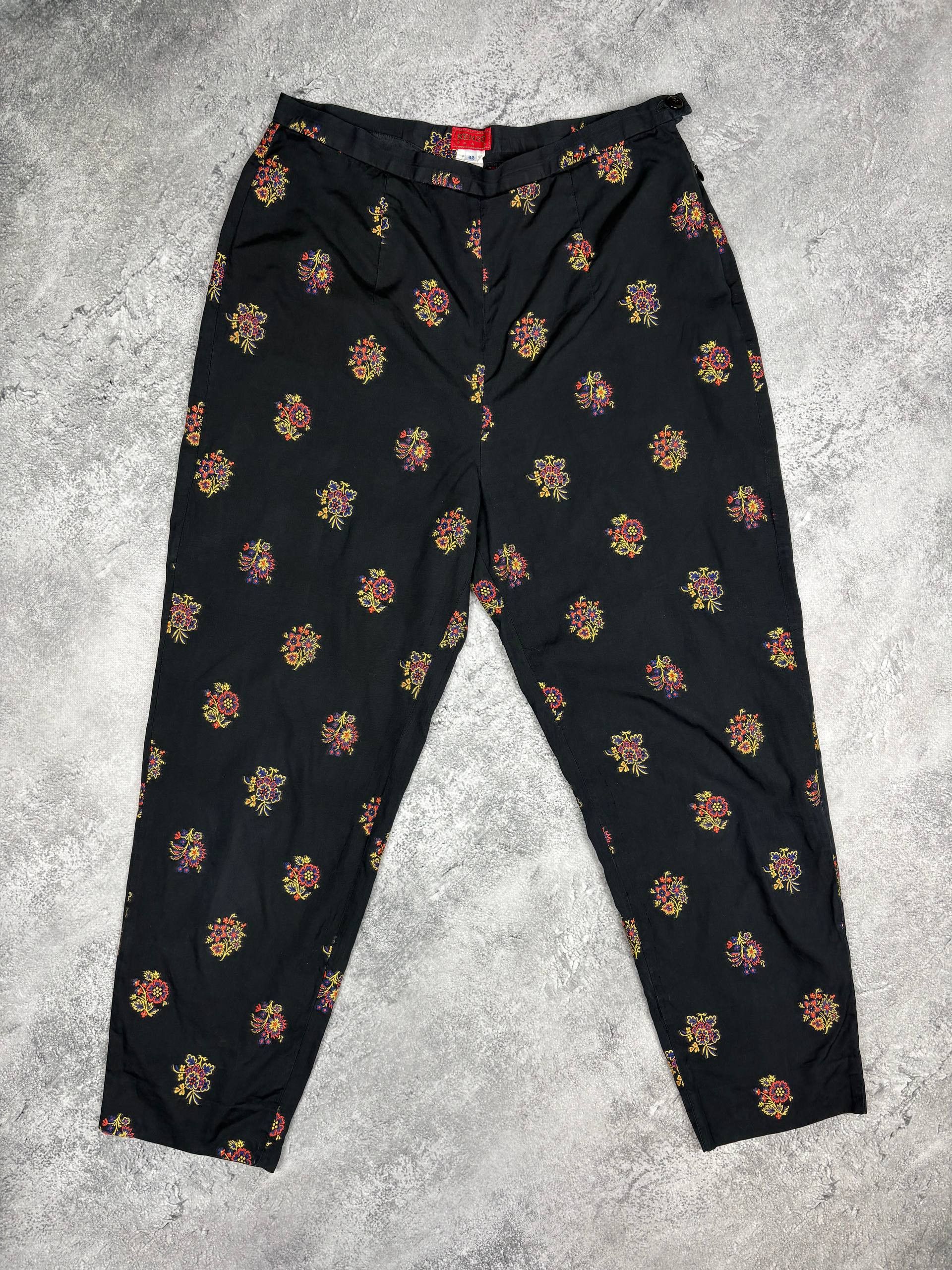 Kenzo Women Kenzo Jeans Pants Oriental Floral Art Print Vintage Size 28" / US 6 / IT 42 - 1 Thumbnail