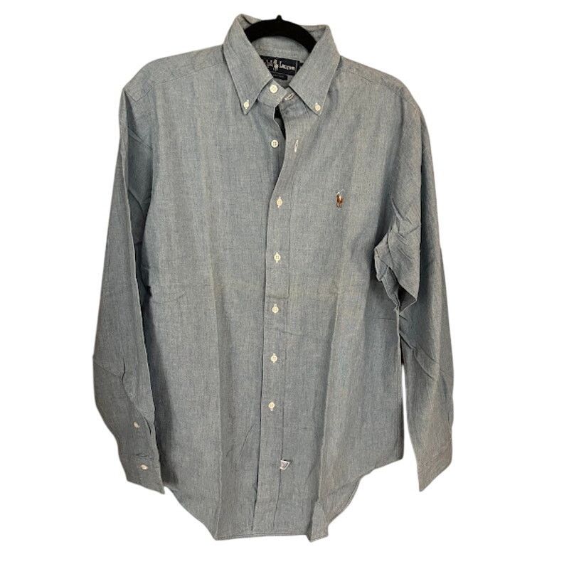 Ralph Lauren VTG 80s Ralph Lauren Shirt Blue Chambray Button Down Size US M / EU 48-50 / 2 - 1 Thumbnail