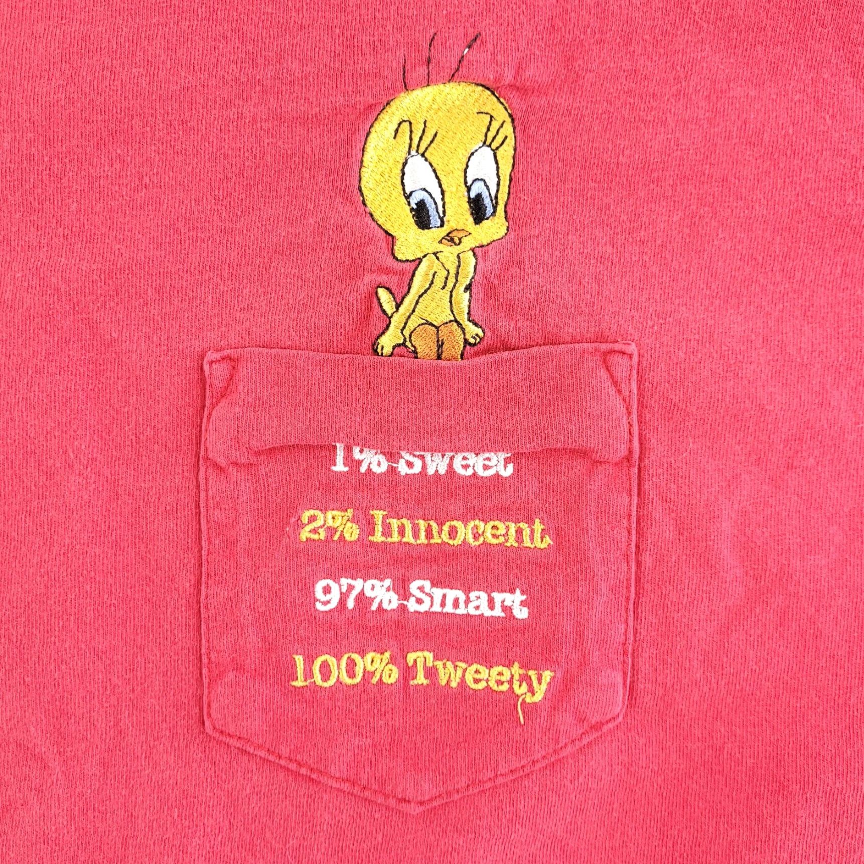 Vintage VINTAGE Warner Bros Tweety Bird T Shirt Mens Large Red USA Crew Neck Short Sleeve Shirt Boys? Size US L / EU 52-54 / 3 - 2 Thumbnail