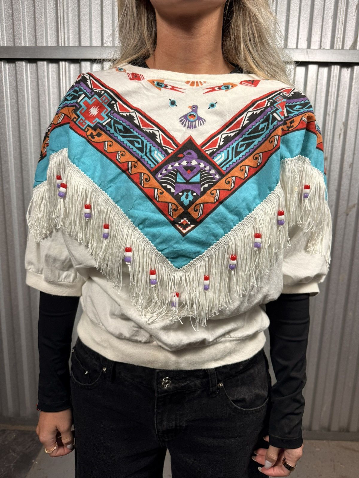 Other Western Aboriginal Fringe Usa Made Western Tee Size L / US 10 / IT 46 - 1 Thumbnail