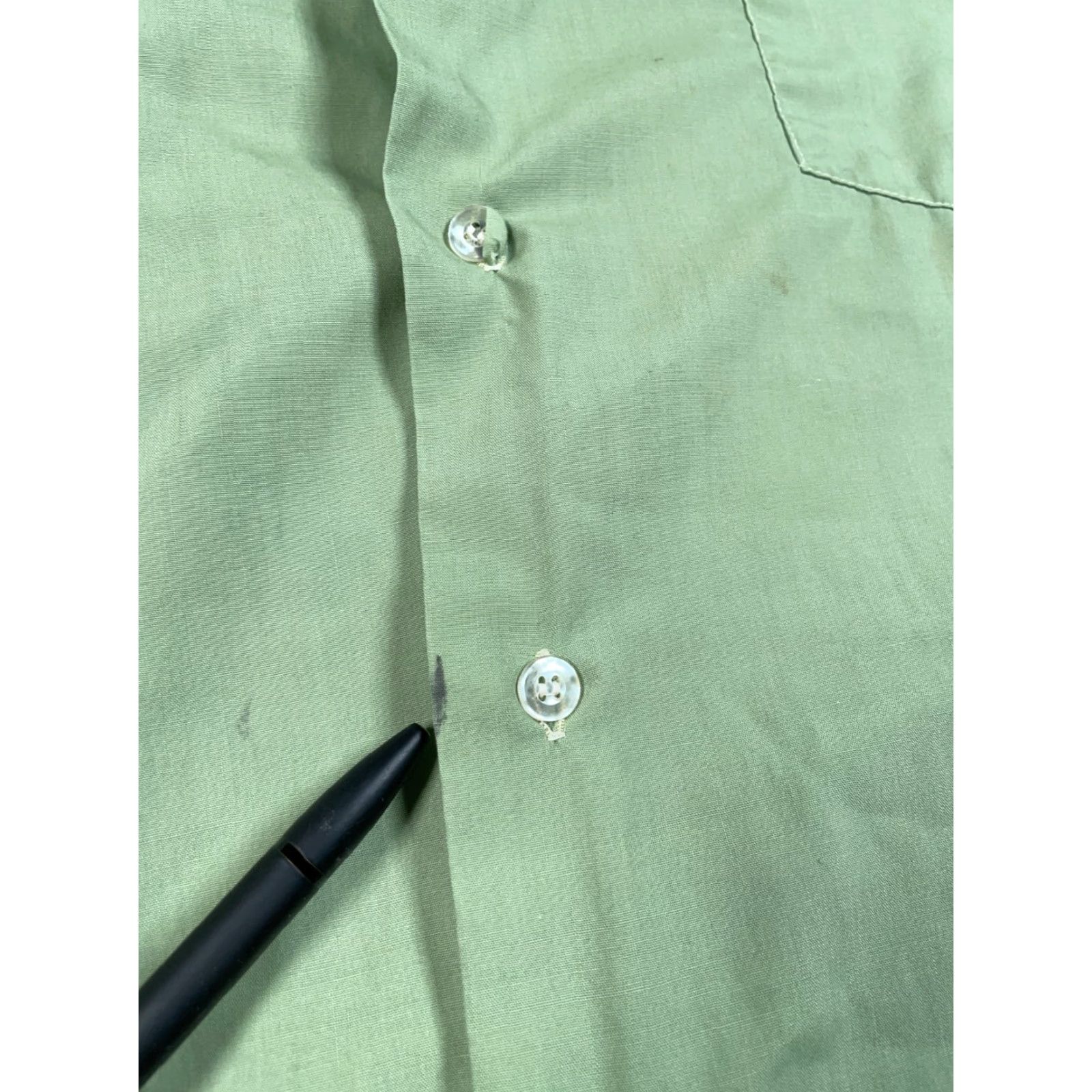 Vintage VINTAGE Brent 70s Lightweight Button-Up Shirt Adult XL Sage Green Polyester-Cotton Blend Casual Japan Tag Mens Size US XL / EU 56 / 4 - 4 Thumbnail