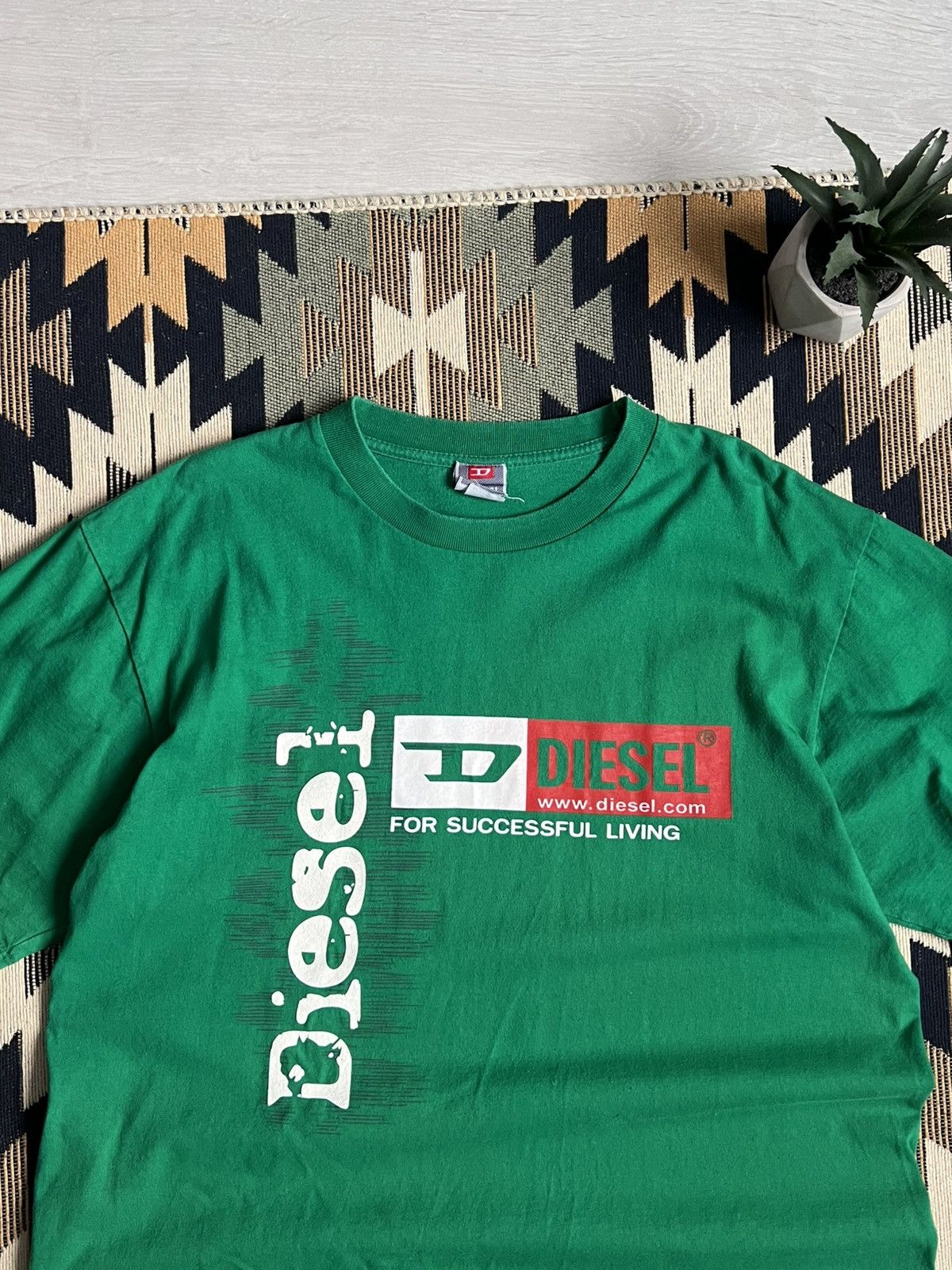 Diesel Vintage 90’s Diesel Y2k Rare Big Logo T-shirt Size US XL / EU 56 / 4 - 5 Thumbnail