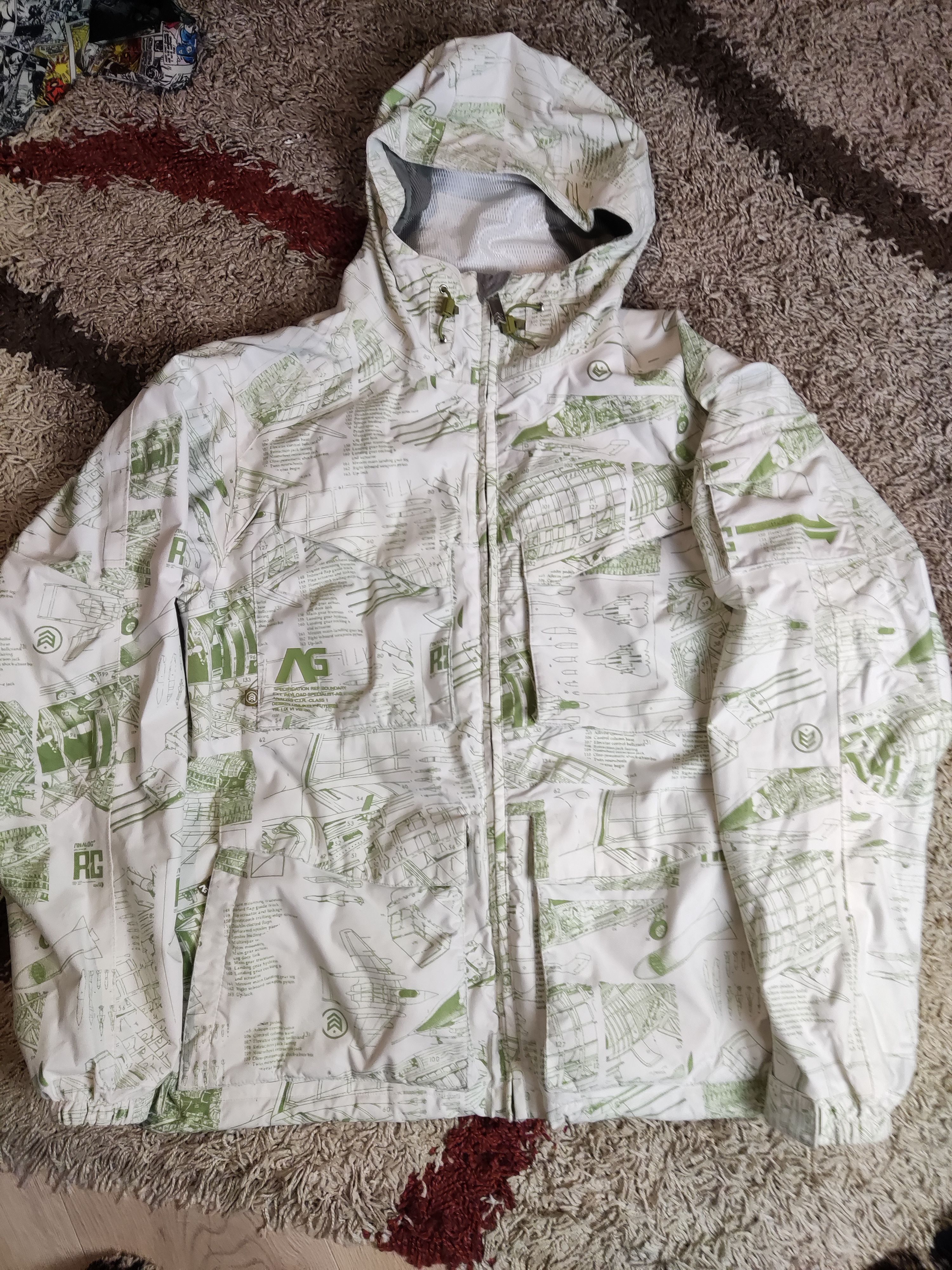 image of Analog Ag Rocket Science All Over Print Boundary Jack in White Gold, Men's (Size Large)