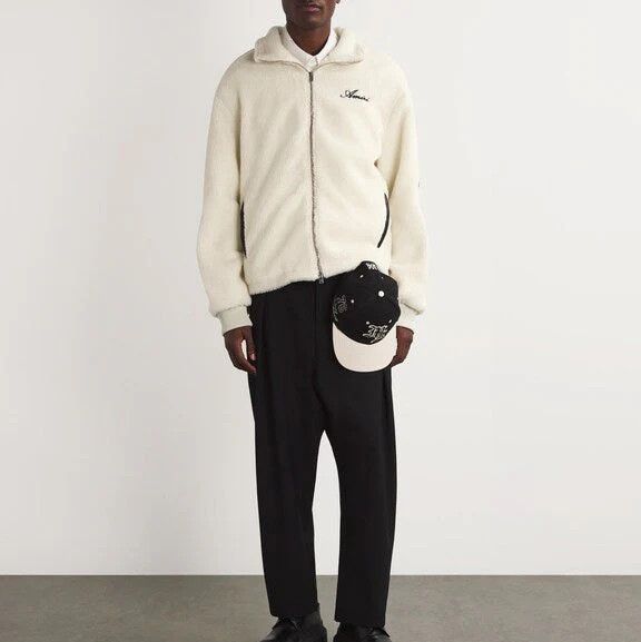 Amiri oc11z0126 Bones Fleece Jacket in Ivory Size US M / EU 48-50 / 2 - 2 Thumbnail