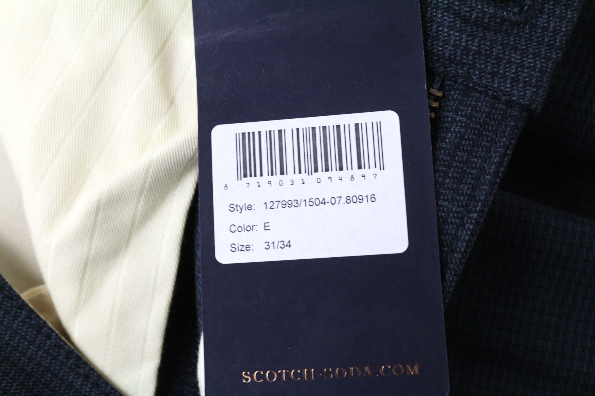 Scotch & Soda STUART W31/L34 Grey Slim Melange Trousers 75911 Size US 31 - 5 Thumbnail
