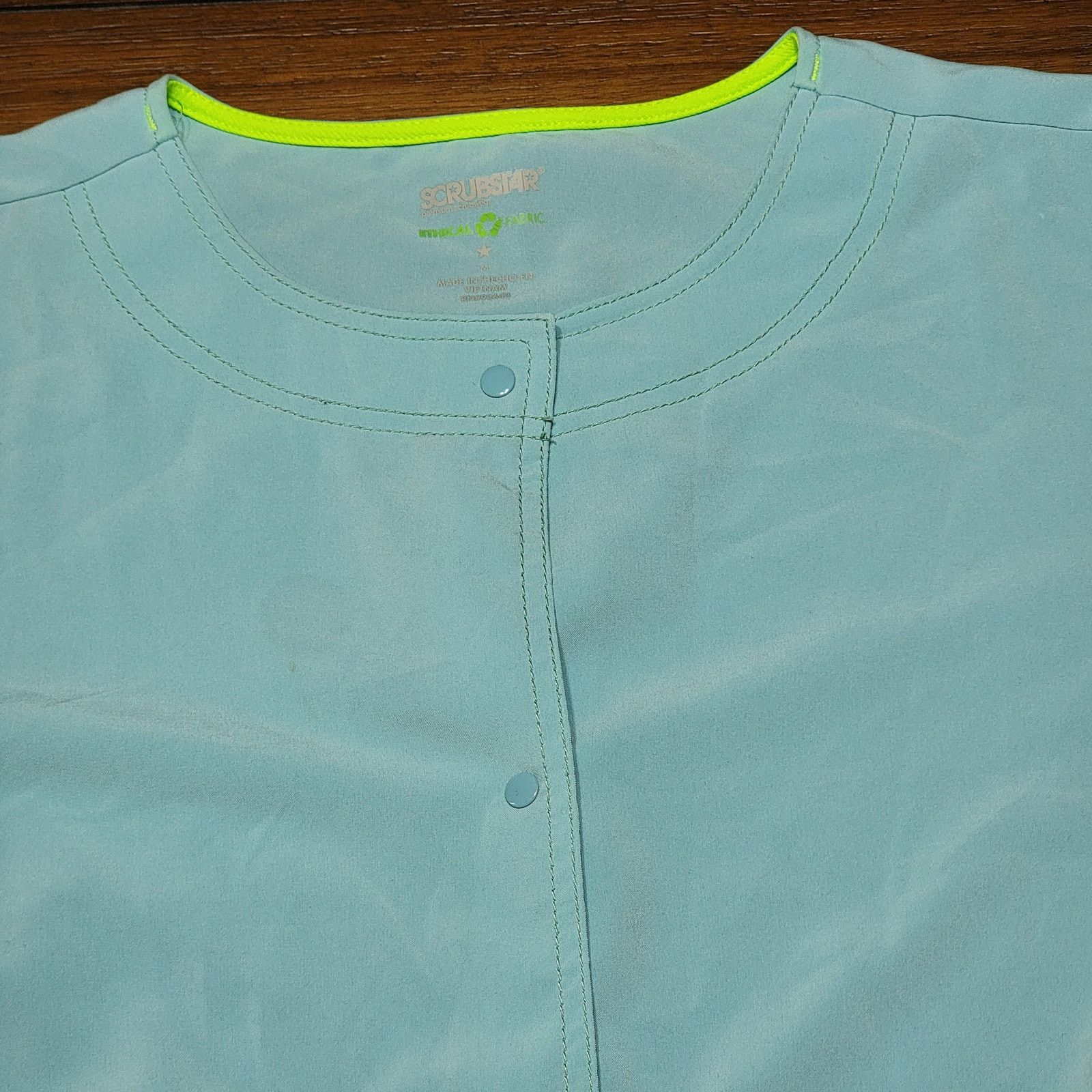 Other Scrub Star Lite Blue Full Snap LS Scrub Jacket - Size Medium Size M / US 6-8 / IT 42-44 - 2 Thumbnail