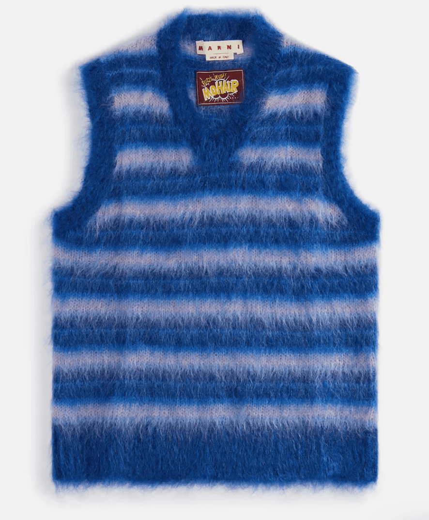 image of Marni Mix Yarn Mohair And Wool Sweater in Blue, Men's (Size Medium)