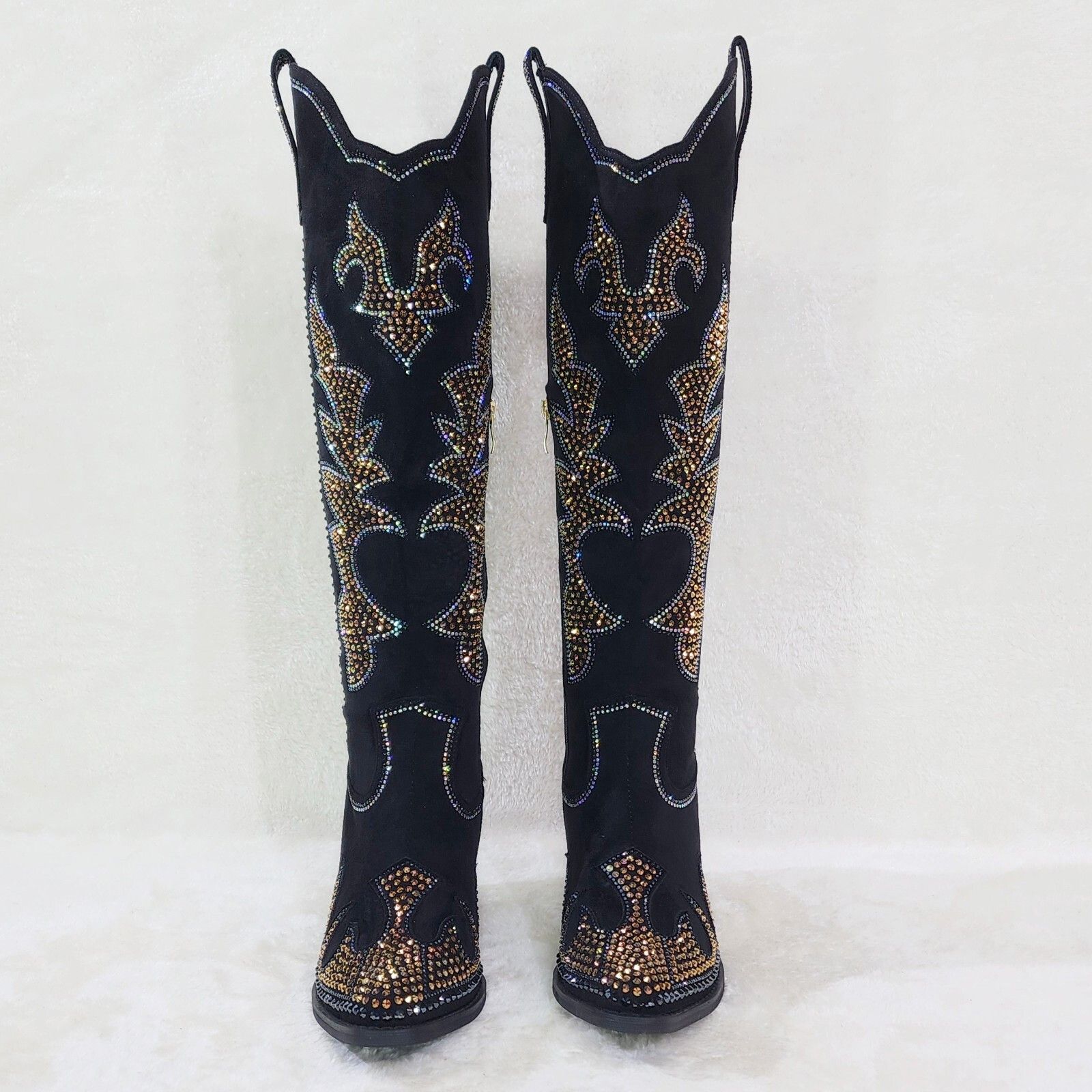 Other Sparks Country Western Cowgirl Knee Boots Dazzleing Iridesce Size US 9 / IT 39 - 9 Thumbnail