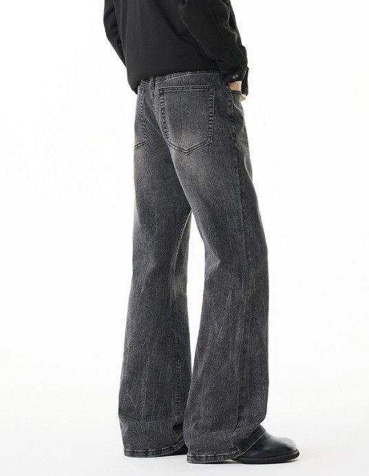 Japanese Brand Men's American Retro Distressed Lightning Black Flared Jeans Size US 32 / EU 48 - 5 Thumbnail