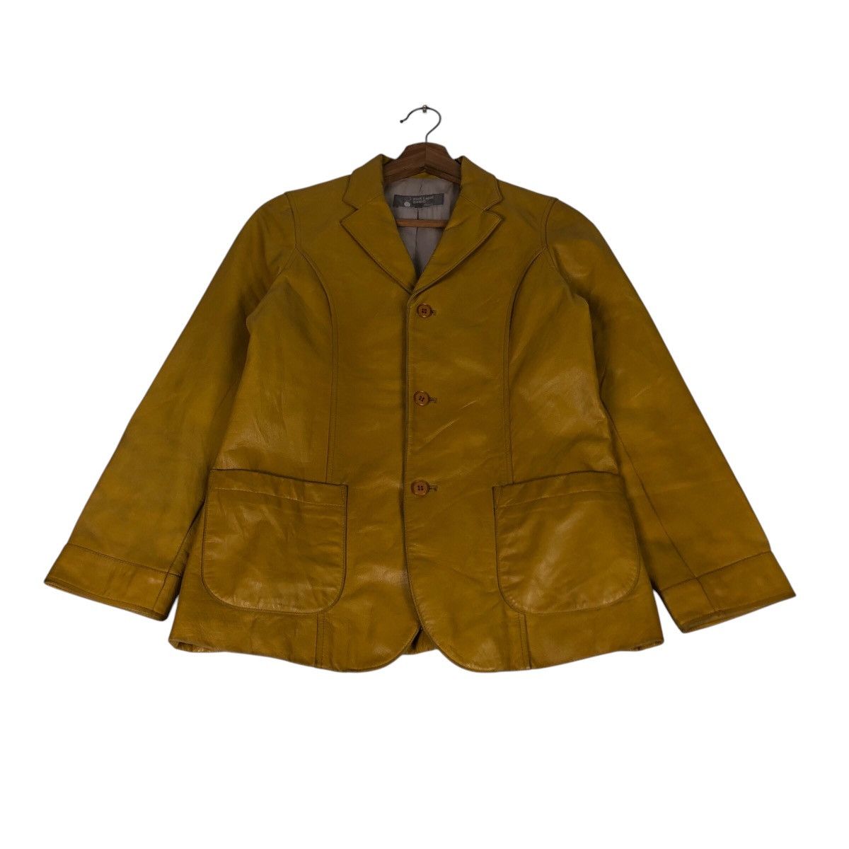 Japanese Brand United Arrows Pink Label Mustard Leather Japan Made Archive Size US M / EU 48-50 / 2 - 3 Thumbnail