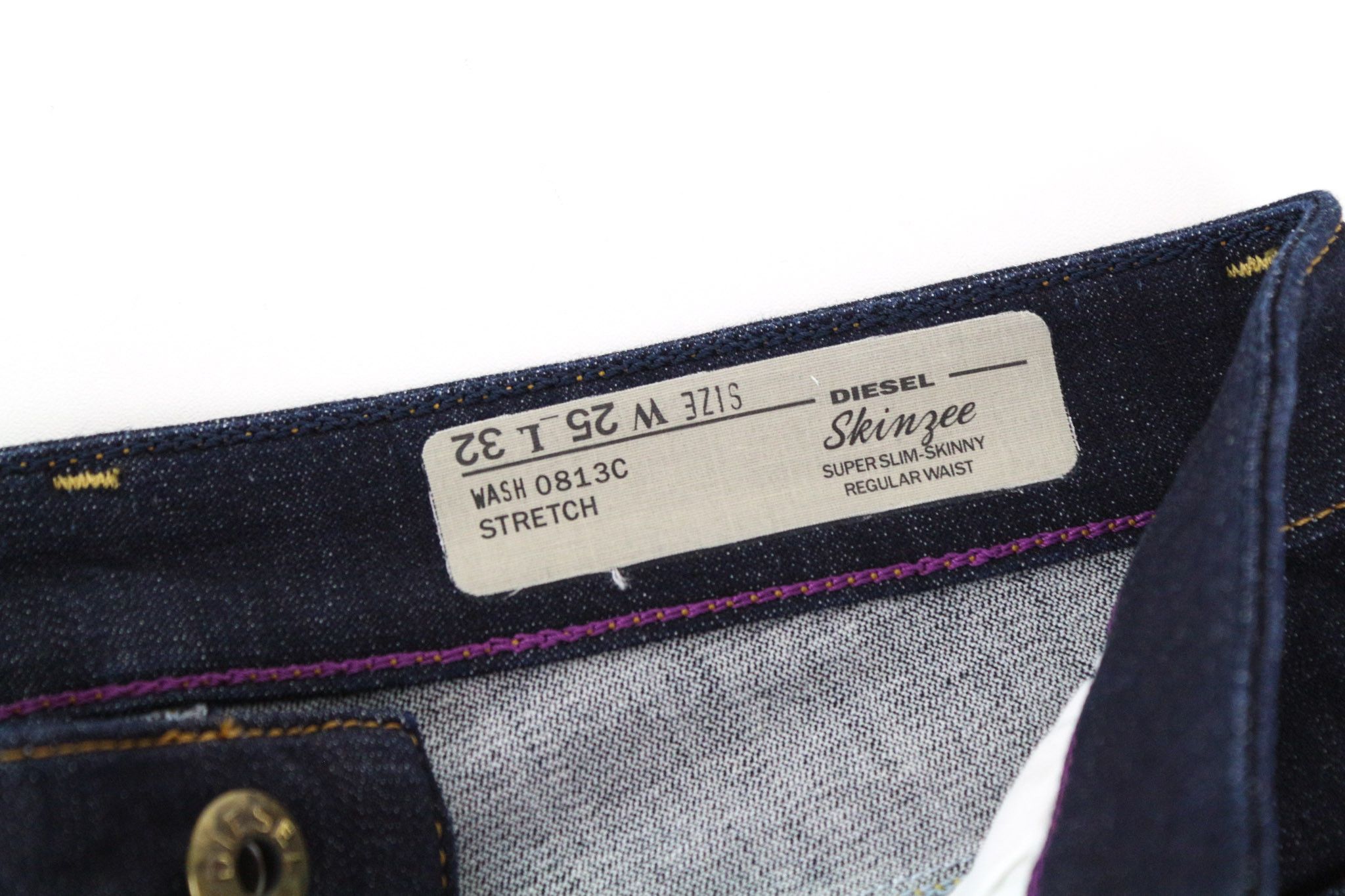 Diesel SKINZEE 0813C W25/L32 Blue Stretch Jeans 70626 Size 25" / US 0 / IT 36 - 6 Thumbnail