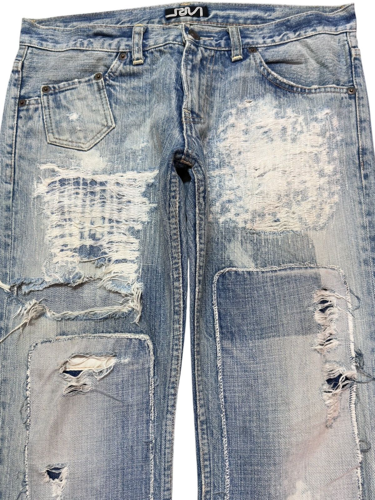 Hysteric Glamour Vintage RNA.Inc Ripped Grunge Zipper Leg Distressed Denim Size US 31 - 2 Thumbnail