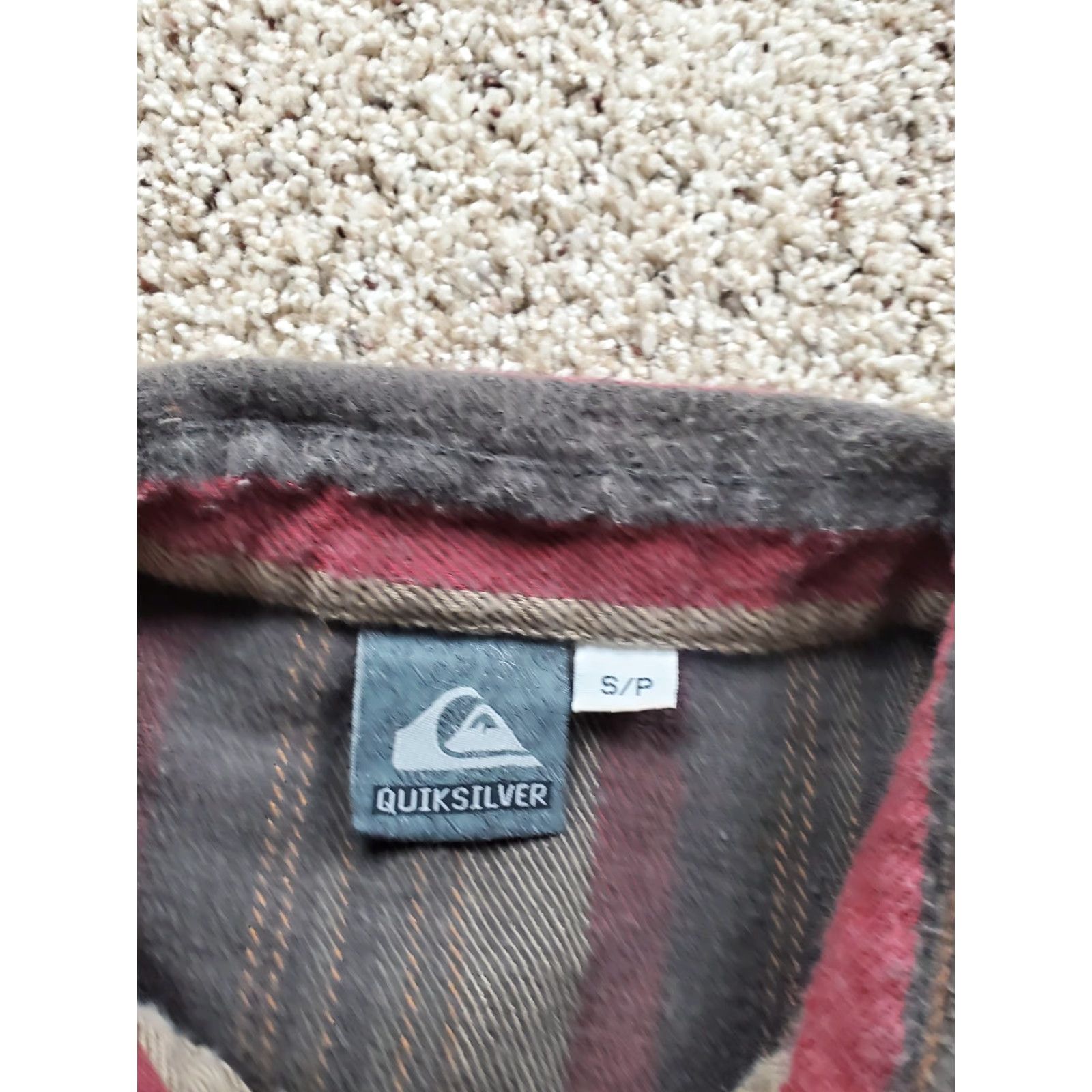 Quiksilver VINTAGE Quiksilver Shirt Mens Small Brown Red Striped Button Up Made in USA 90s Size US S / EU 44-46 / 1 - 6 Thumbnail