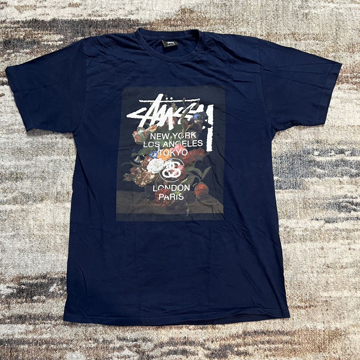 Stussy Stussy Navy Birds of California Tee | Grailed