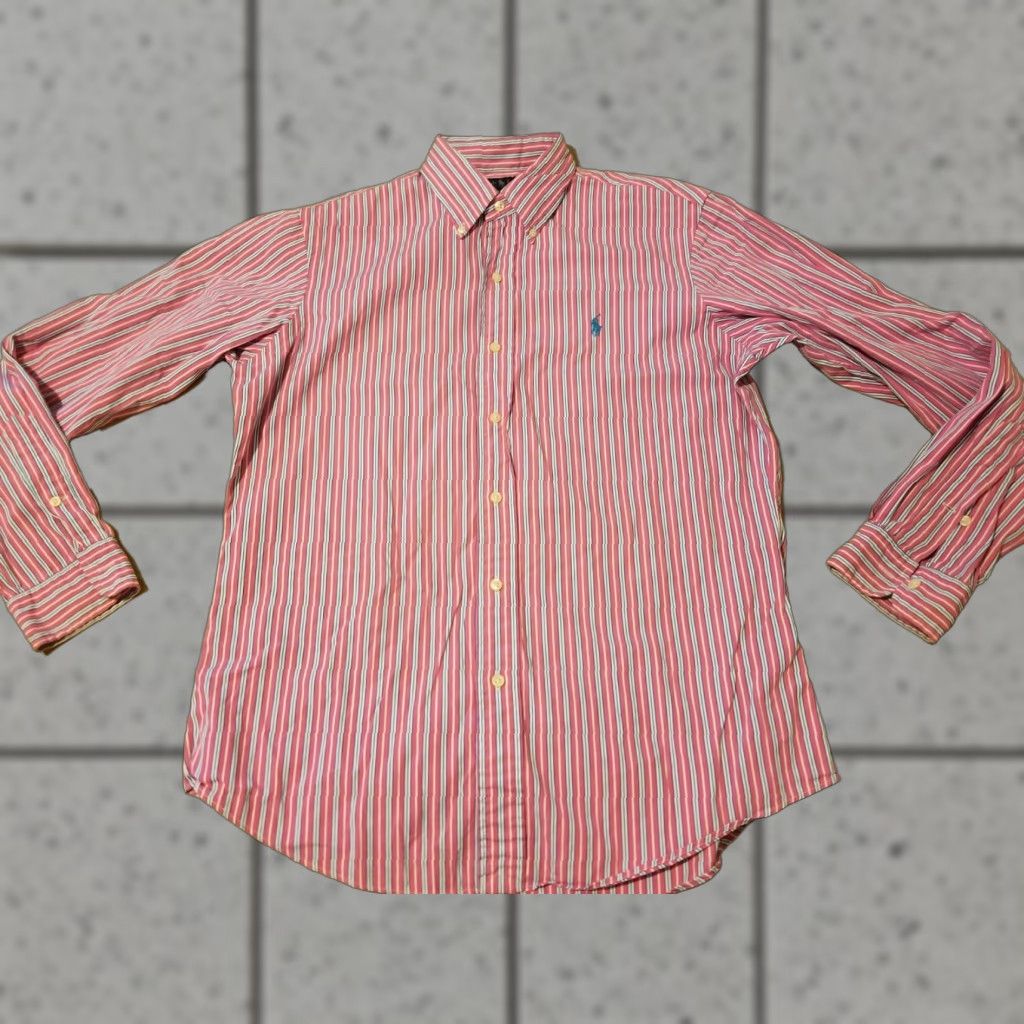 Polo Ralph Lauren Polo Ralph Lauren Dress Shirt Mens Medium Cotton Pink Button Shirt Size 40R - 1 Thumbnail