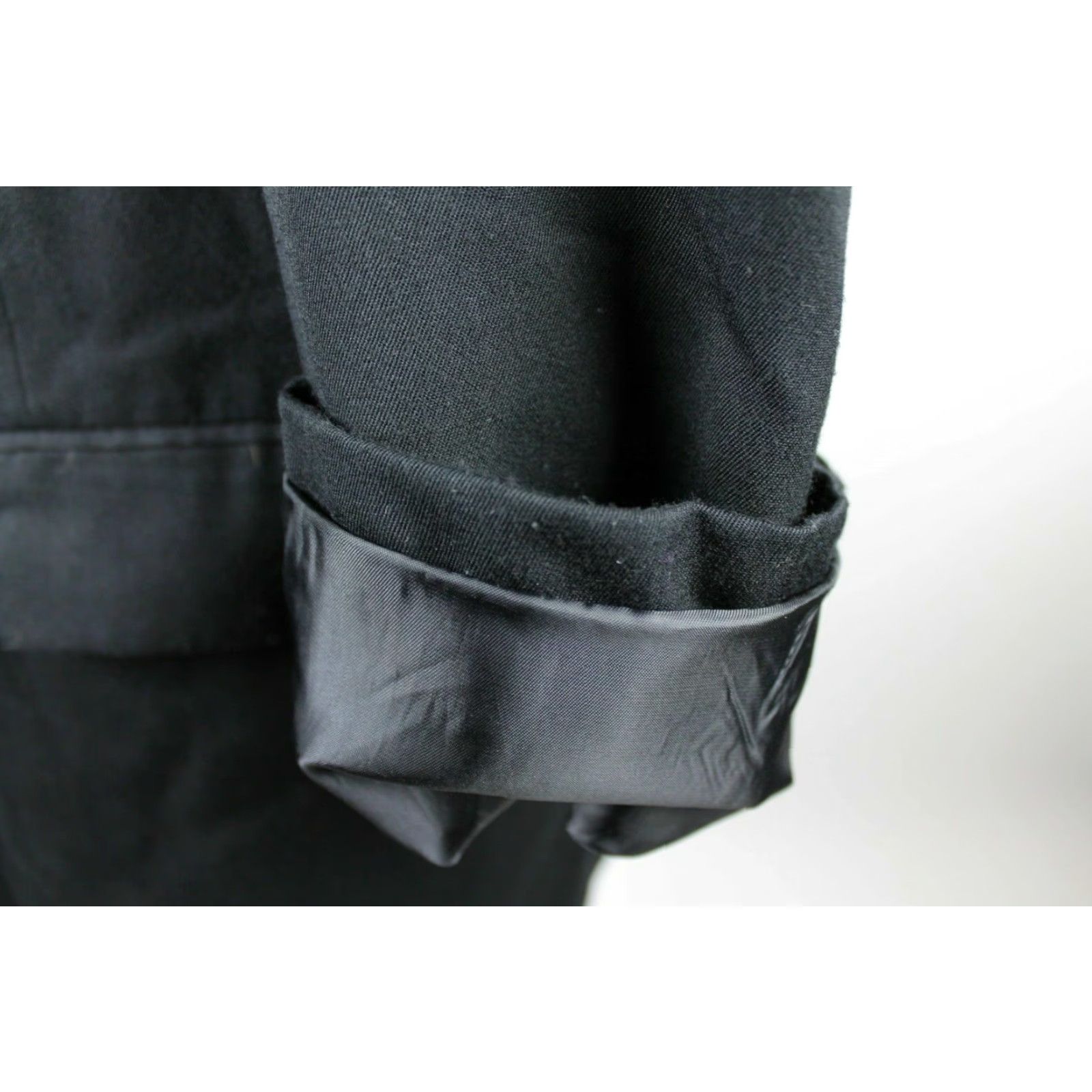 Vintage Vitali Jacket Mens 42L Black Solid Polyester & Rayon Sport Coat Blazer Long 3-Button Business Casual Formal Party/Cocktail Travel Wedding Mens Size 42R - 5 Thumbnail
