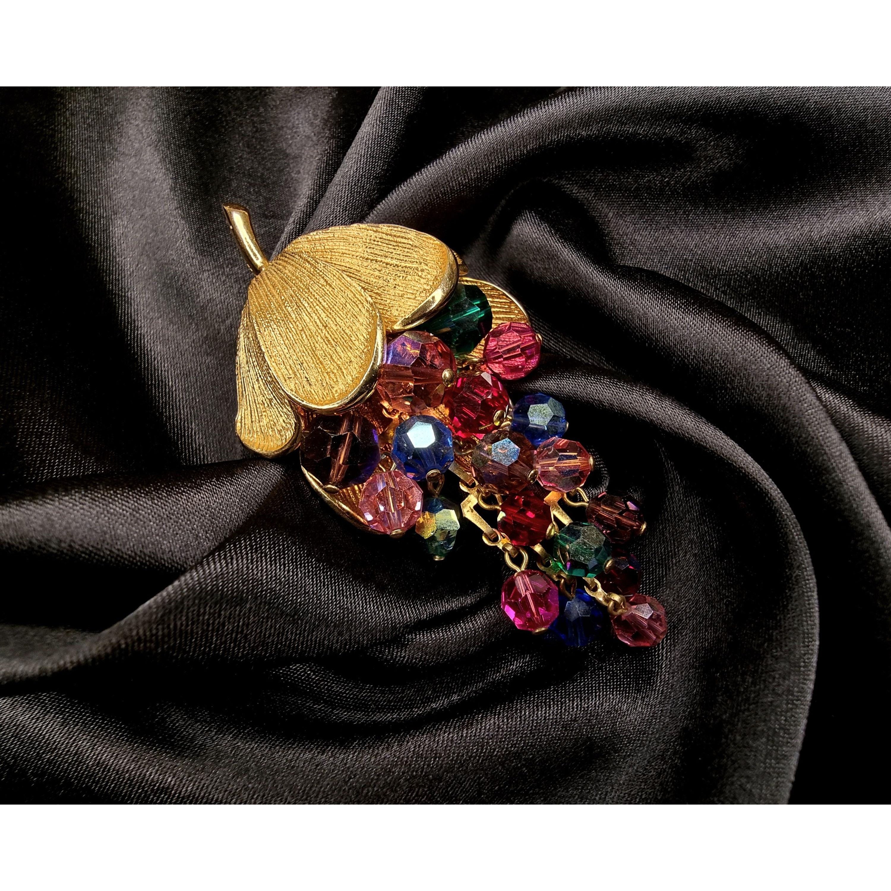 Vintage Rare Find Vintage 1960s-1970s Grape Leaf Branch Dark Multi C Size ONE SIZE - 2 Thumbnail