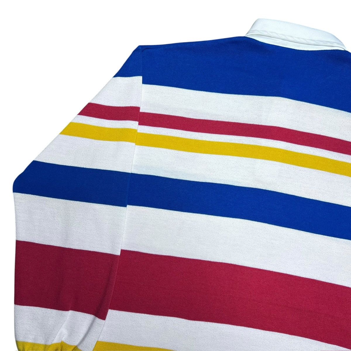 Adidas Vtg 1990s Adidas Striped Collar Polo Rugby Long Sleeve Shirt Size US L / EU 52-54 / 3 - 18 Thumbnail