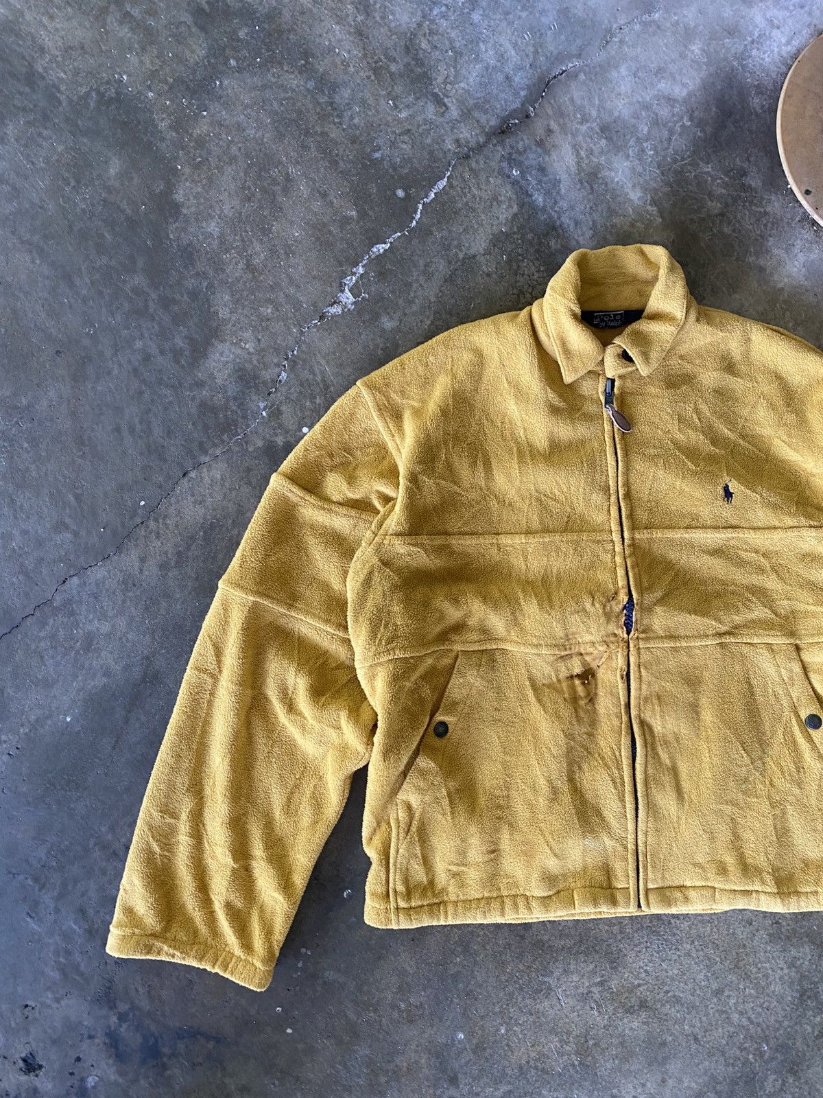 Polo Ralph Lauren VTG Mustard Polo Ralph Lauren Fleece Polartec faded Z4 Size US XL / EU 56 / 4 - 11 Thumbnail