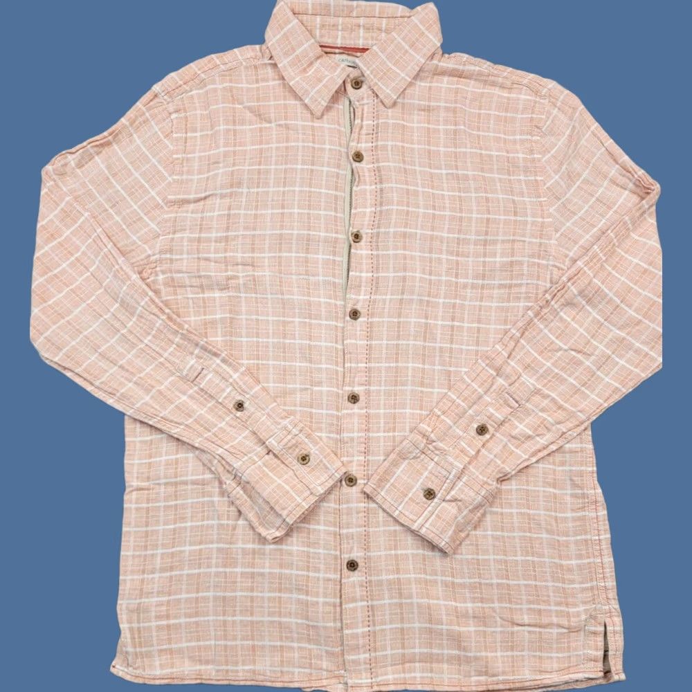 Carbon2Cobalt Carbon 2 Cobalt Shirt Mens Large Pink White Plaid Linen Blend Button Up Size US L / EU 52-54 / 3 - 1 Thumbnail