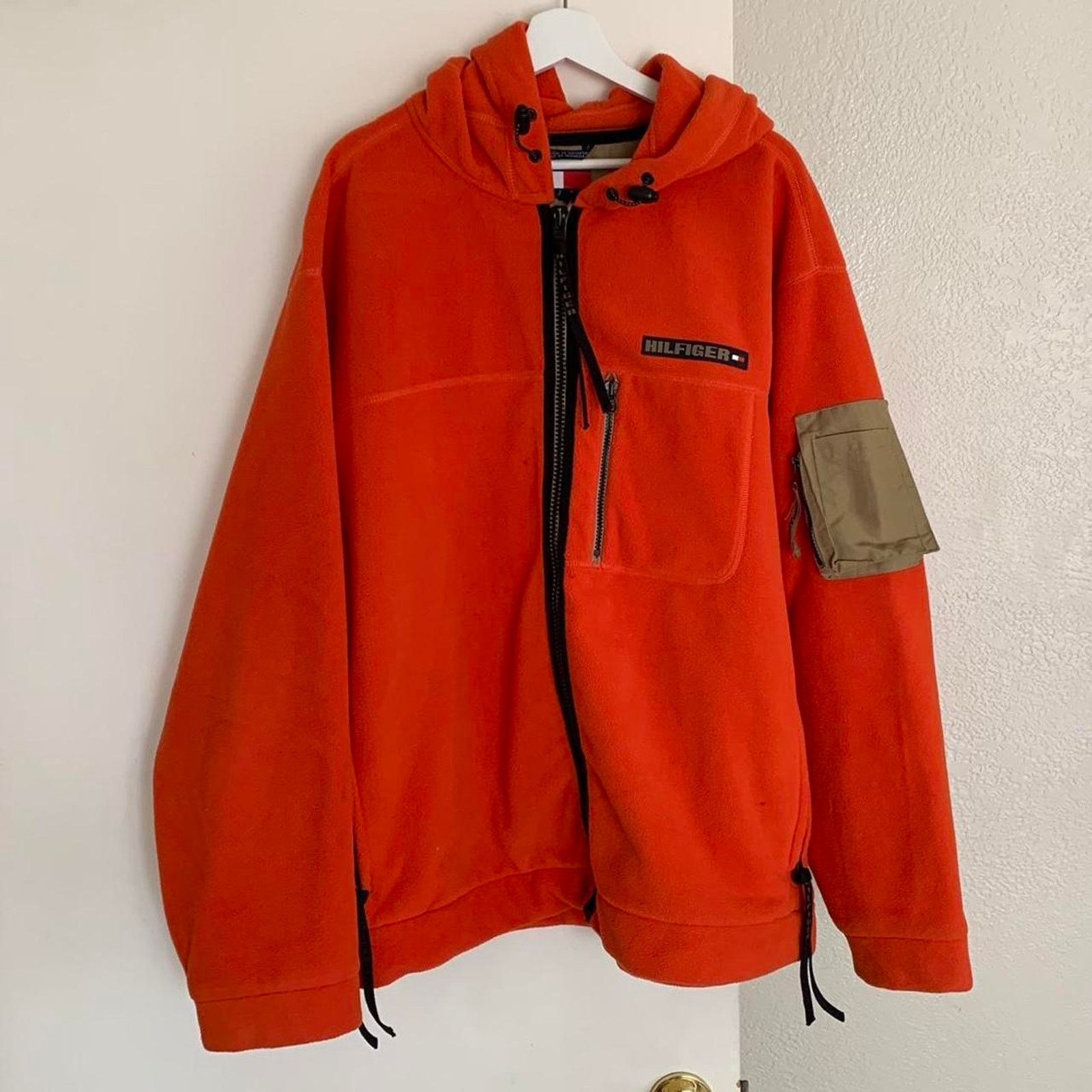 Tommy Hilfiger Vintage Tommy Hilfiger Fleece Zip Up Orange Jacket Size US XXL / EU 58 / 5 - 2 Thumbnail