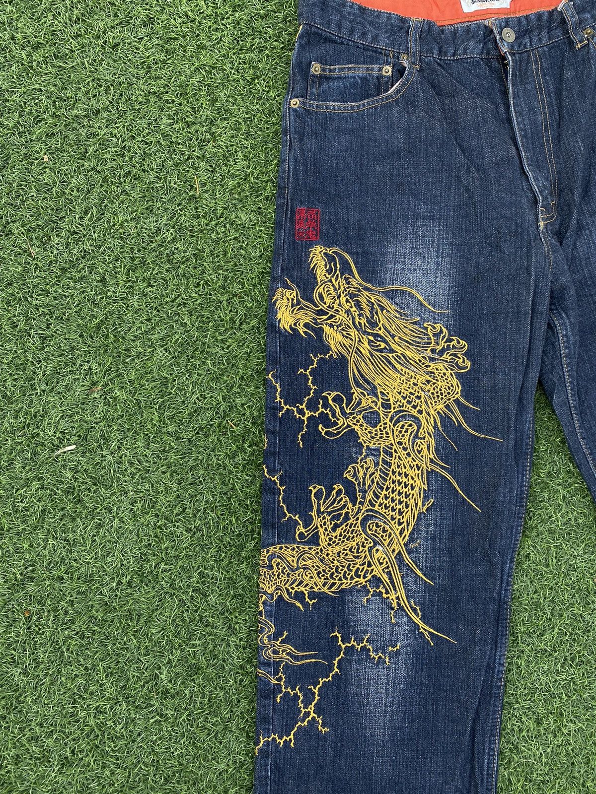 Japanese Brand VINTAGE KARAKURI TAMASHI EMBROIDERY DRAGON 🐉 Size US 36 / EU 52 - 7 Thumbnail