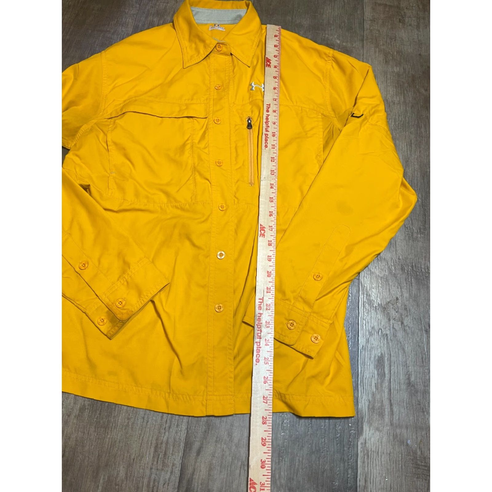 Under Armour Under Armour Jacket Windbreaker Yellow Breathable Water Resistant Storm Zip Pockets Mens S M Size S / US 4 / IT 40 - 2 Thumbnail
