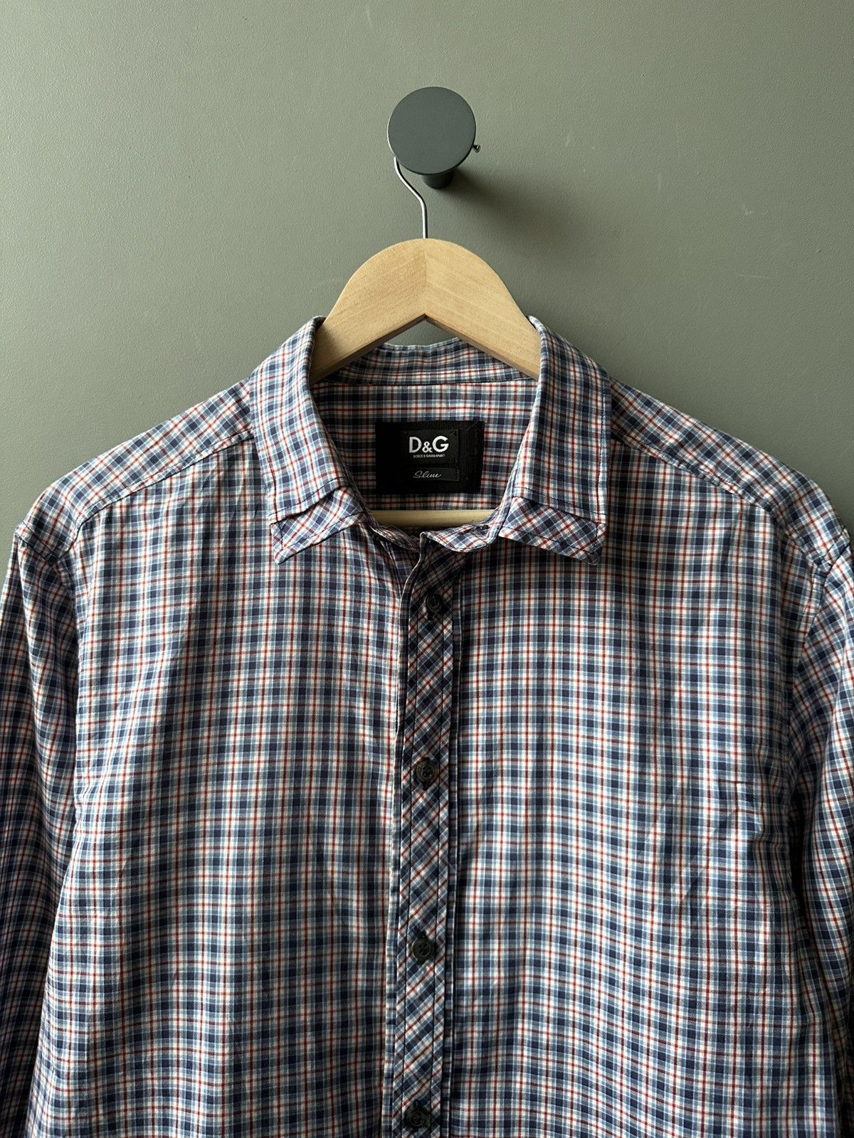 Dolce & Gabbana Dolce & Gabbana Check Slim Shirt Size 52 Size US L / EU 52-54 / 3 - 2 Thumbnail