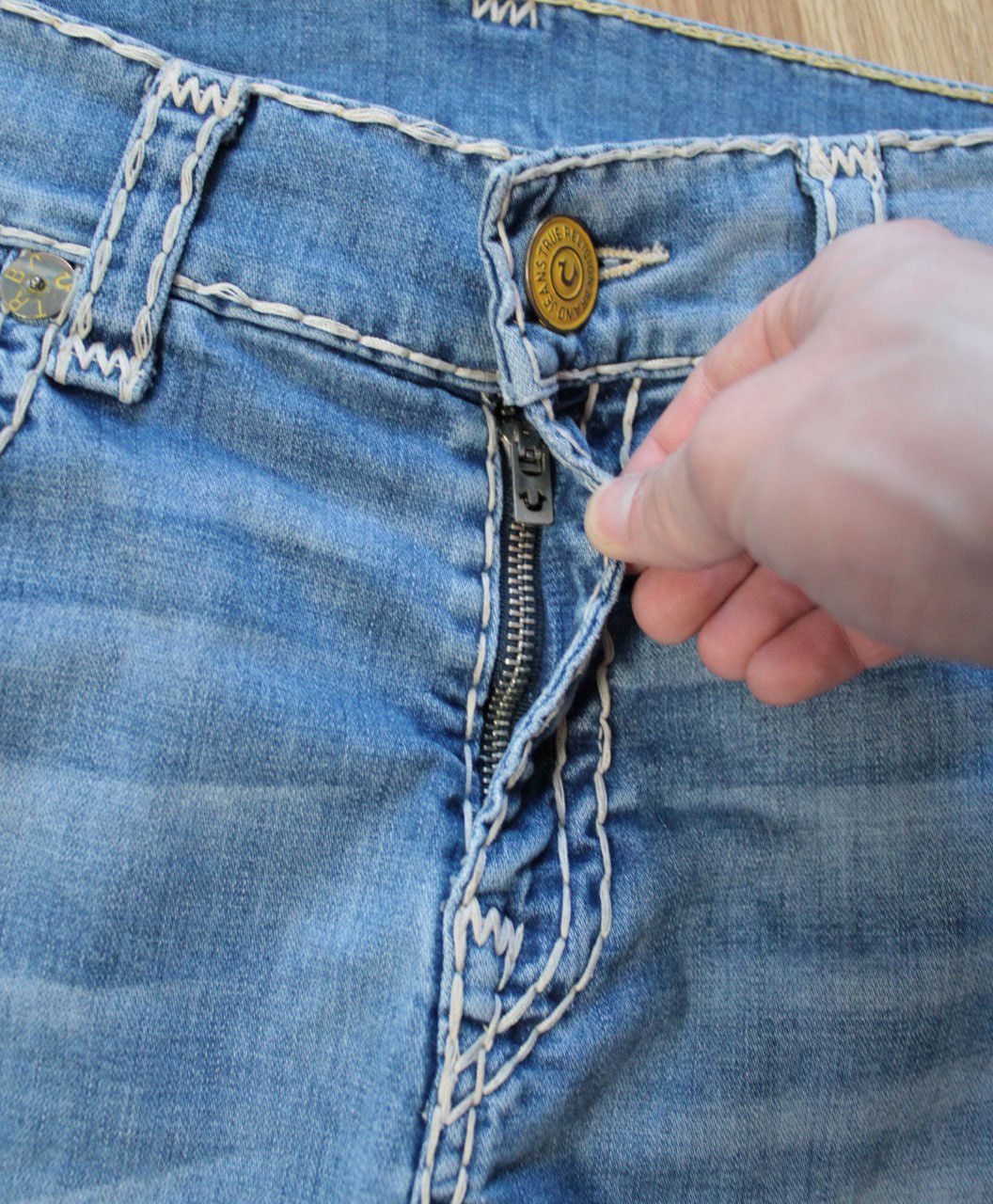 Japanese Brand 🔥 True Religion Rocco Relaxed Skinny Pants Jeans Y2K Logo Size US 34 / EU 50 - 7 Thumbnail