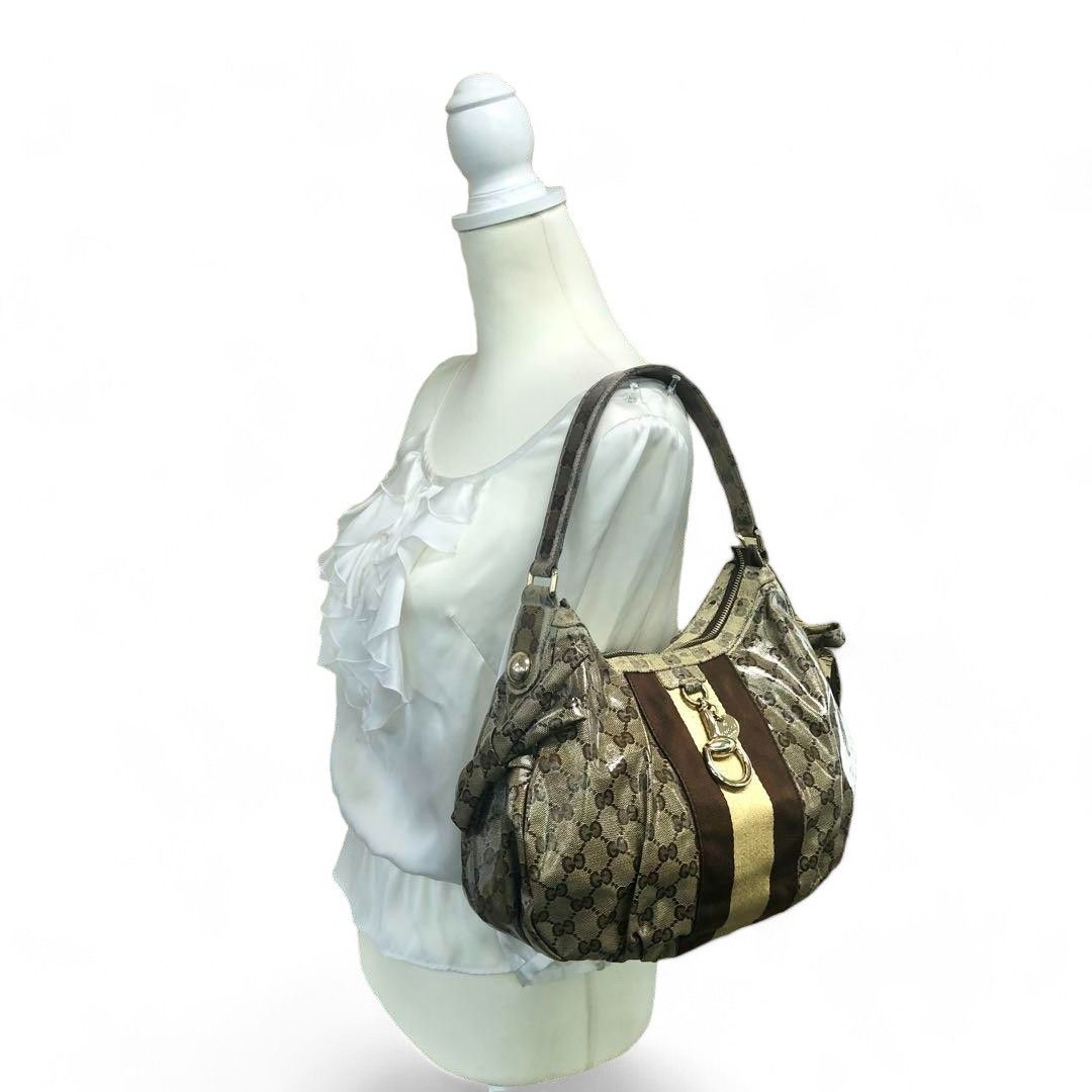 Gucci Gucci - Canvas Leather One Shoulder Bag Beige Sherry Abbey Size ONE SIZE - 3 Thumbnail