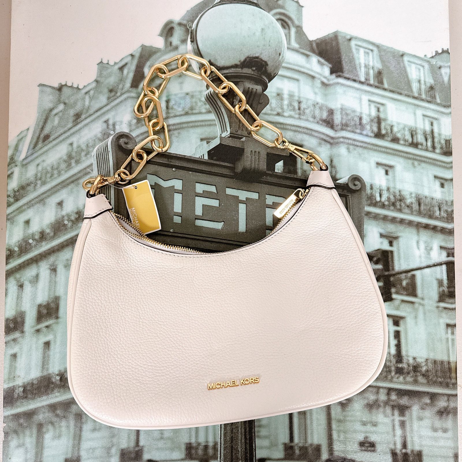 Michael Kors Michael Kors 35S2G4CW3L Cora Large Pebbled Leather Chain Size ONE SIZE - 6 Thumbnail