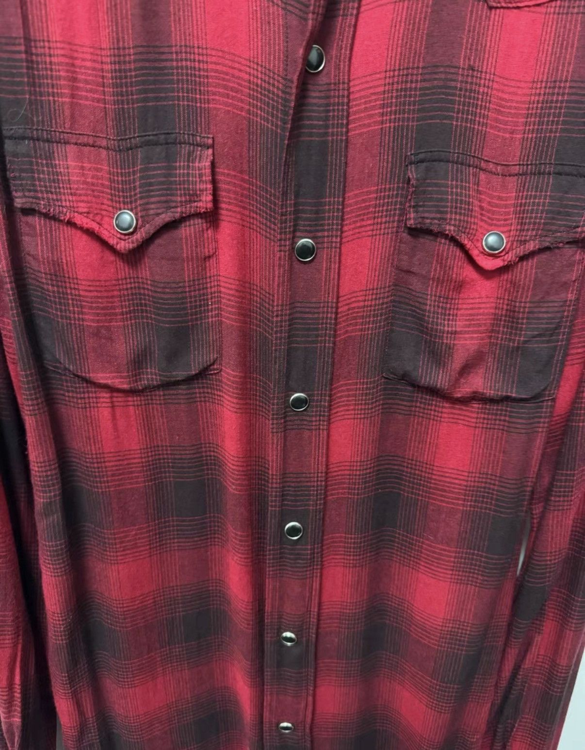 Saint Laurent Paris Saint Laurent 16SS Plaid Frayed Cat's Eye Black/Red Shirt Size US XS / EU 42 / 0 - 3 Thumbnail