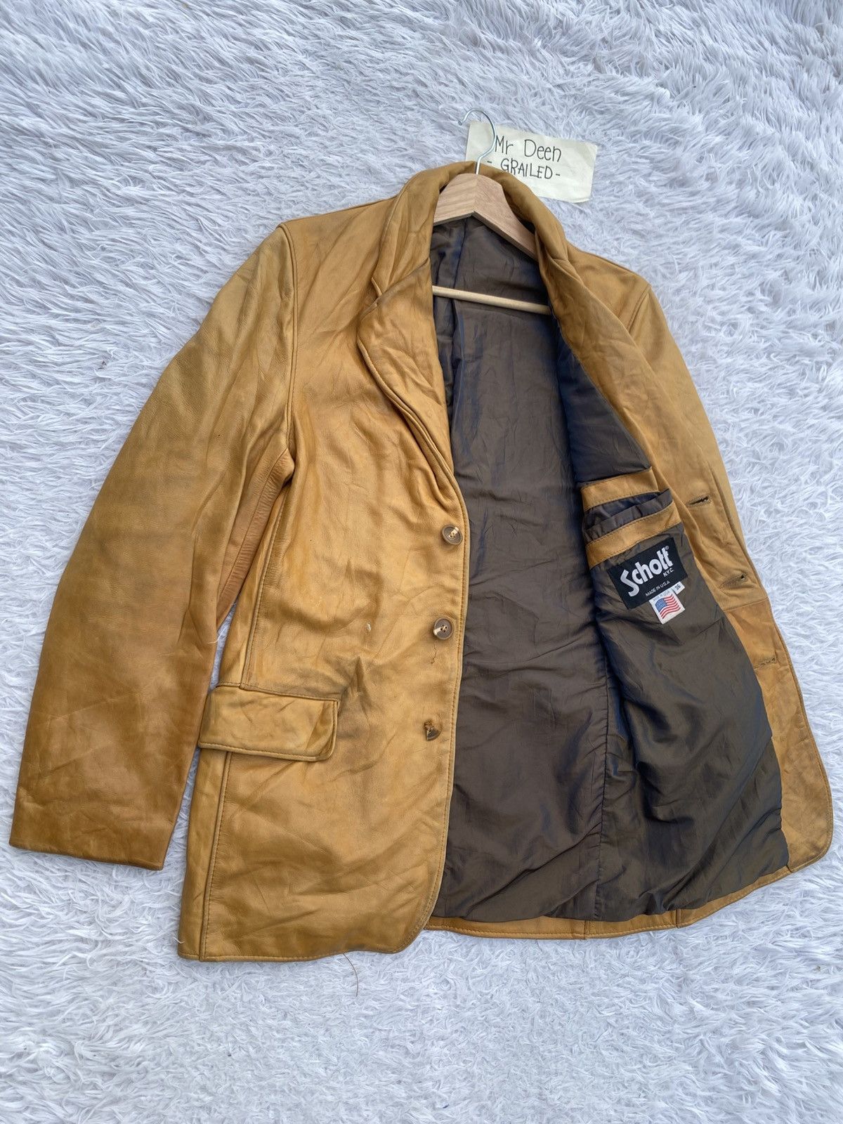 Schott Rare Vintage 90s Schott USA Genuine Leather Tailored Jacket Size M / US 6-8 / IT 42-44 - 6 Thumbnail