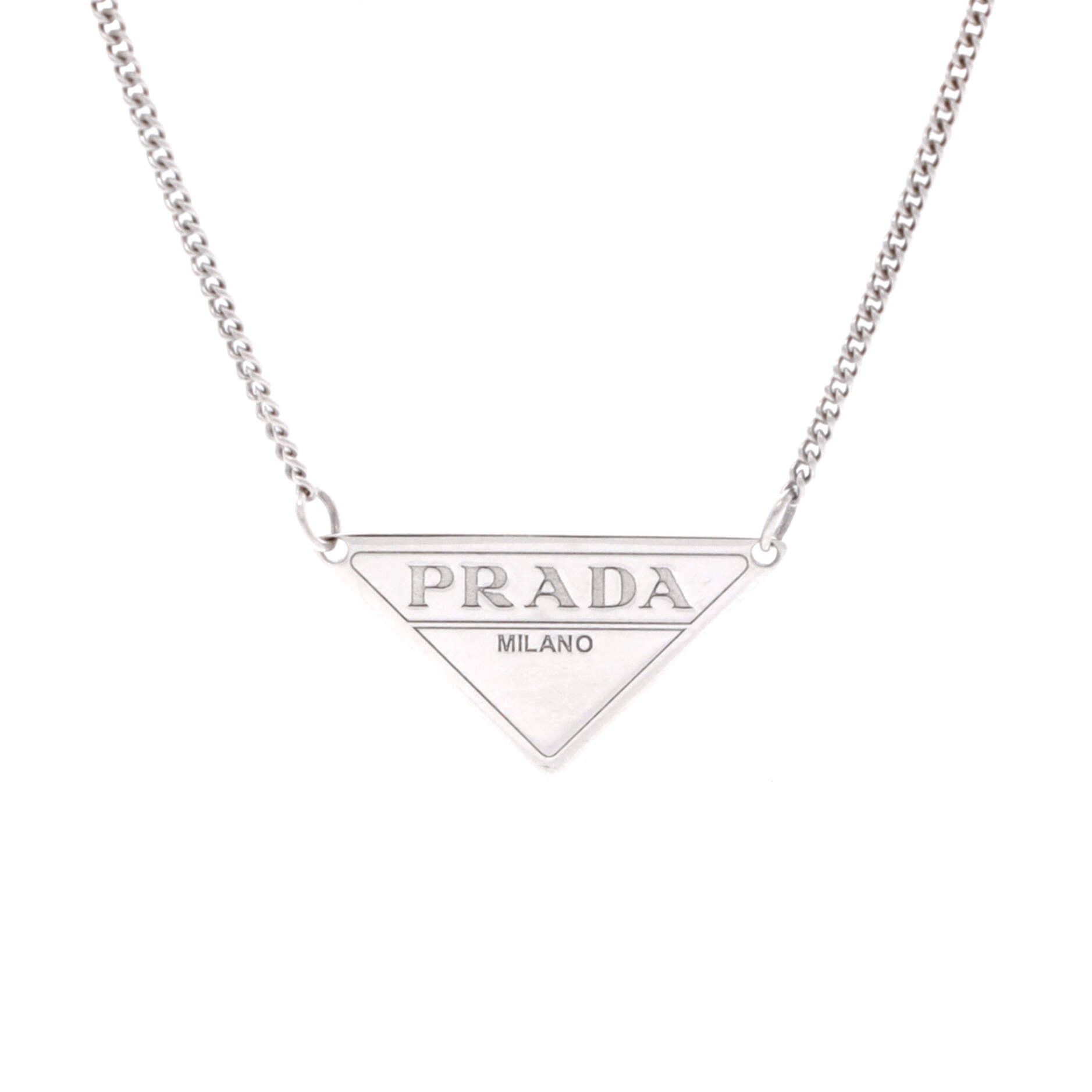 Prada Logo Triangle Necklace Size ONE SIZE - 1 Thumbnail
