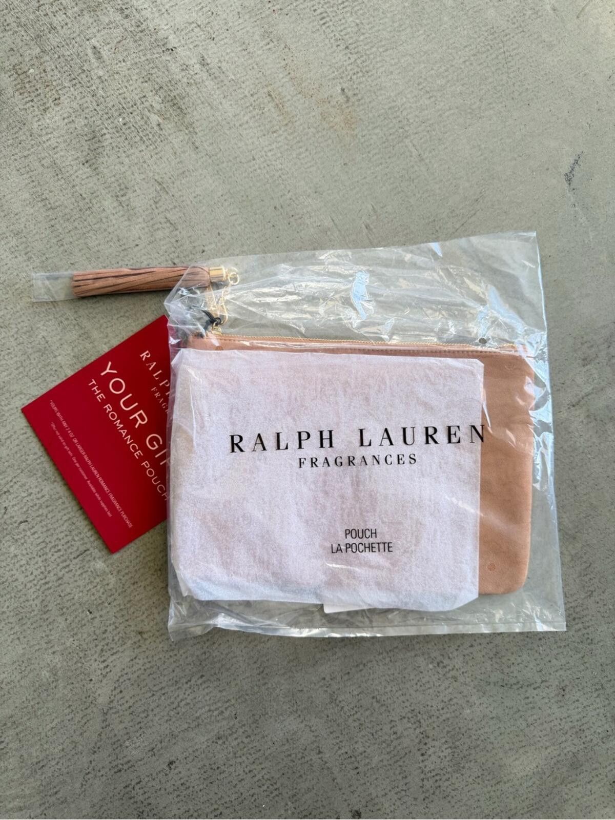 Polo Ralph Lauren Ralph Lauren / Suede Tassel Zip Cosmetic Bag / Tan Size ONE SIZE - 9 Thumbnail