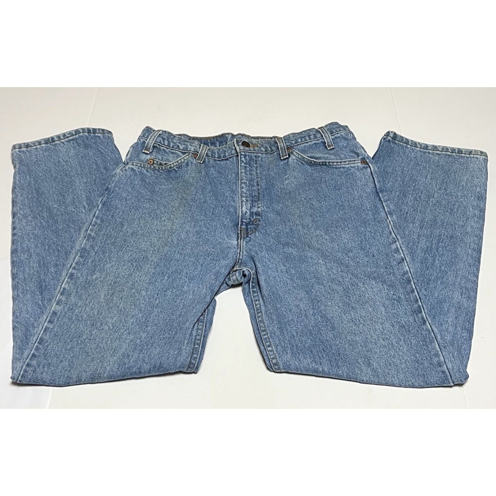 Levi's VINTAGE Levi's 505 Orange Tab Jeans Mens Tag 36x30 Measure 34x29 Stained Denim Blue 90s Mens Regular 34x29 Jeans Size US 34 / EU 50 - 2 Thumbnail