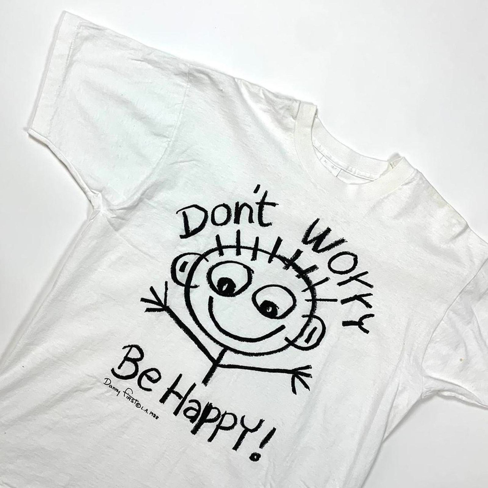 Vintage 1988 Dont Worry Be Happy T Shirt Size US XL / EU 56 / 4 - 1 Thumbnail