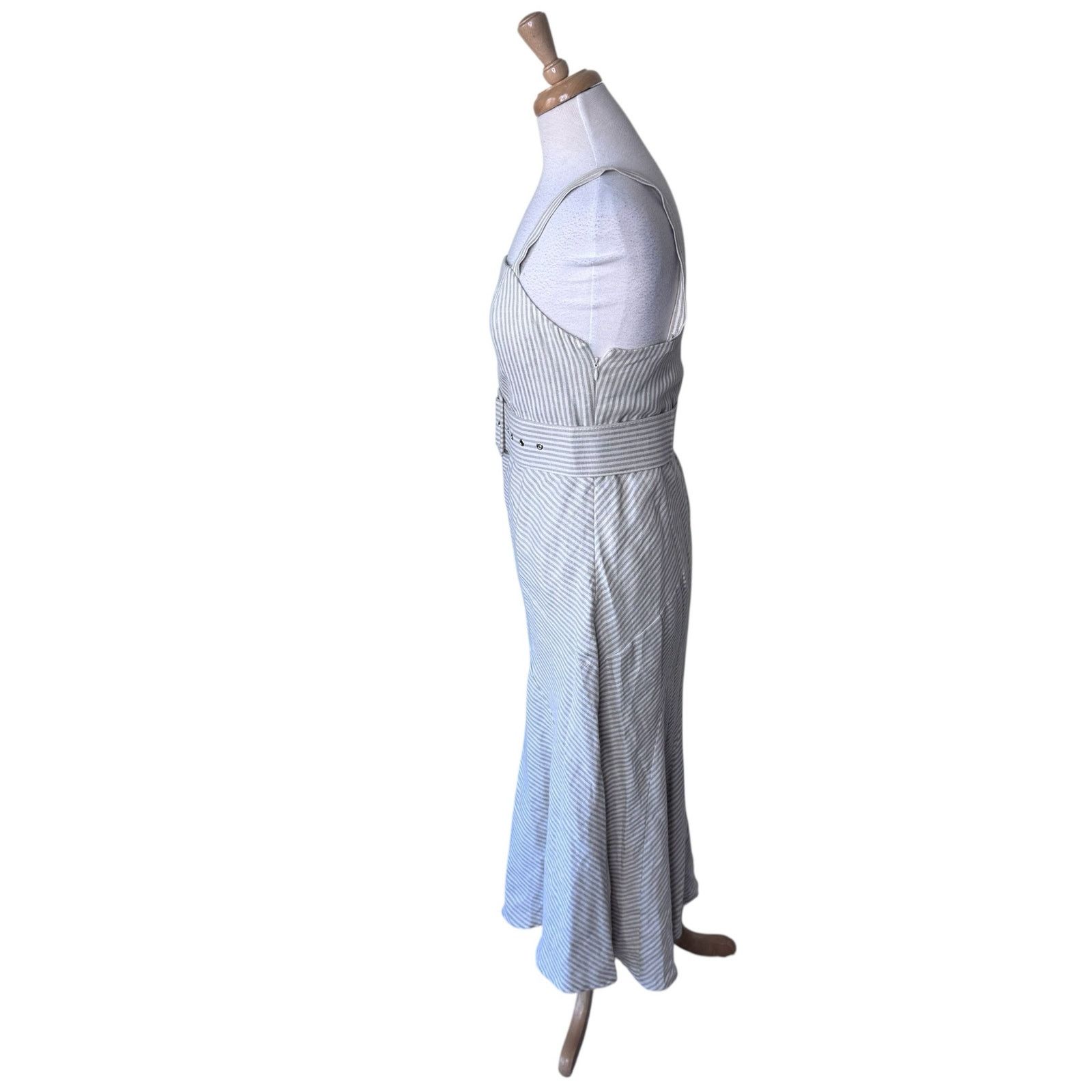 Shona Joy SHONA JOY Shaw Belted Contour Panel Midi Dress Tan White Size S / US 4 / IT 40 - 4 Thumbnail