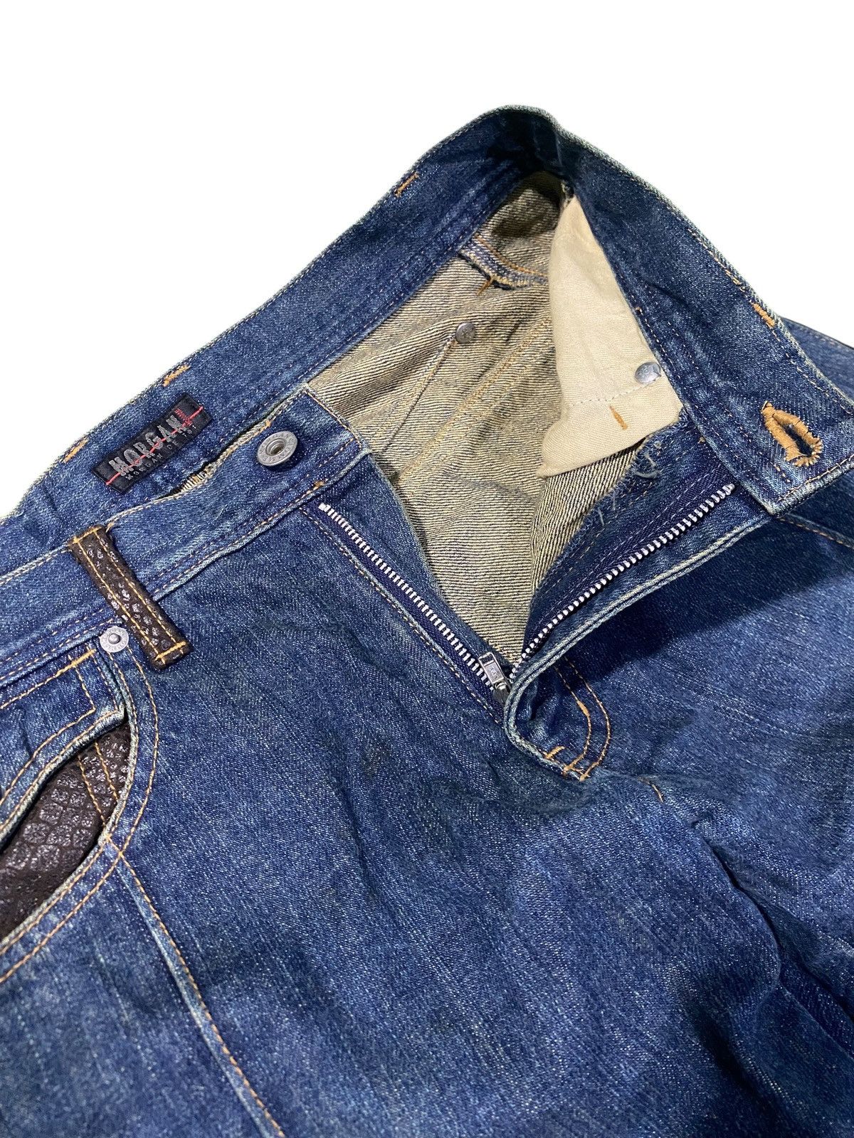 Morgan Homme Morgan Homme Denim Jeans snake Leather Biker Flare Bootcut Size US 32 / EU 48 - 5 Thumbnail
