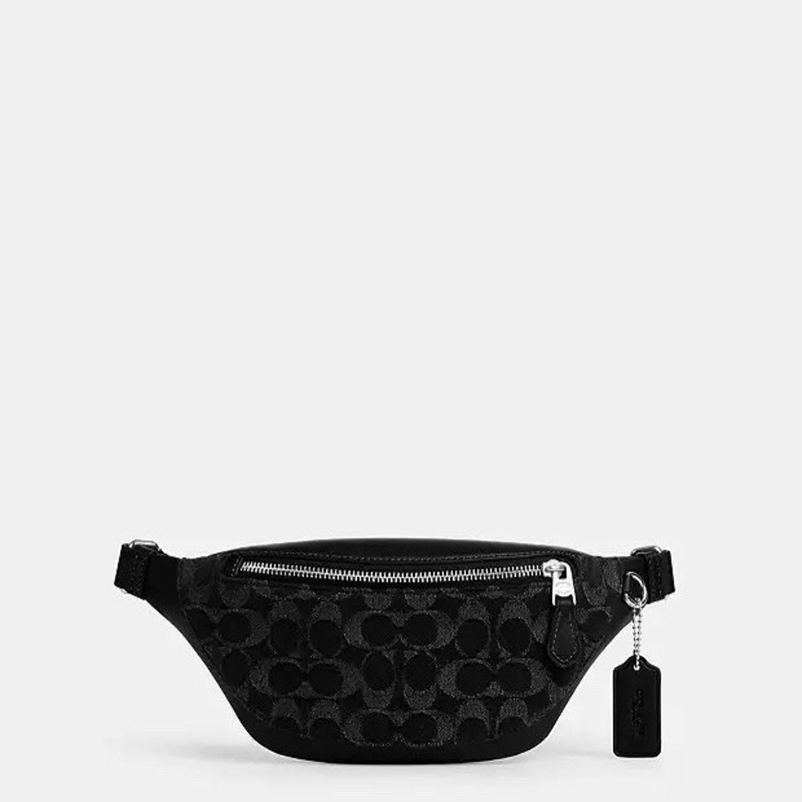 Coach NWT Coach Black Warren Mini Signature Denim Belt Bag CAJ43 Size ONE SIZE - 6 Thumbnail