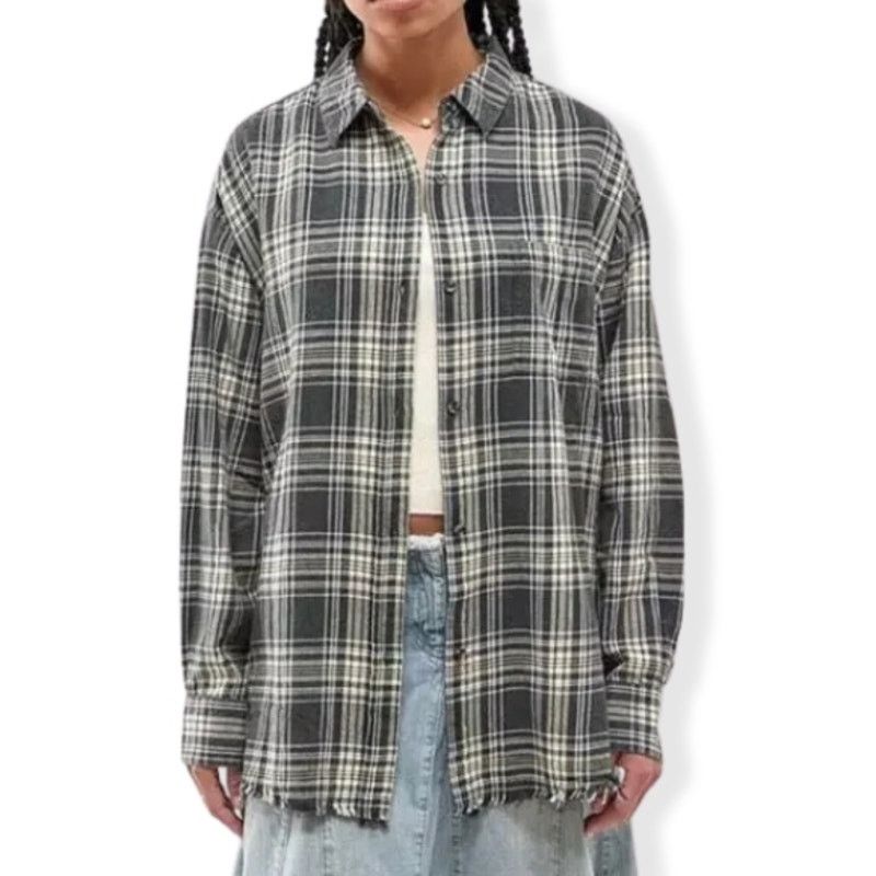 Bdg BDG Urban Outfitters Button Down Shirt Plaid Black Gray XS Size XS / US 0-2 / IT 36-38 - 1 Thumbnail